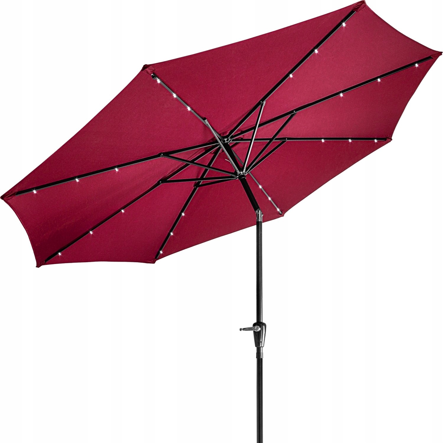 

Czerwony Parasol Ogrodowy 3M Przeciwsłoneczny +led