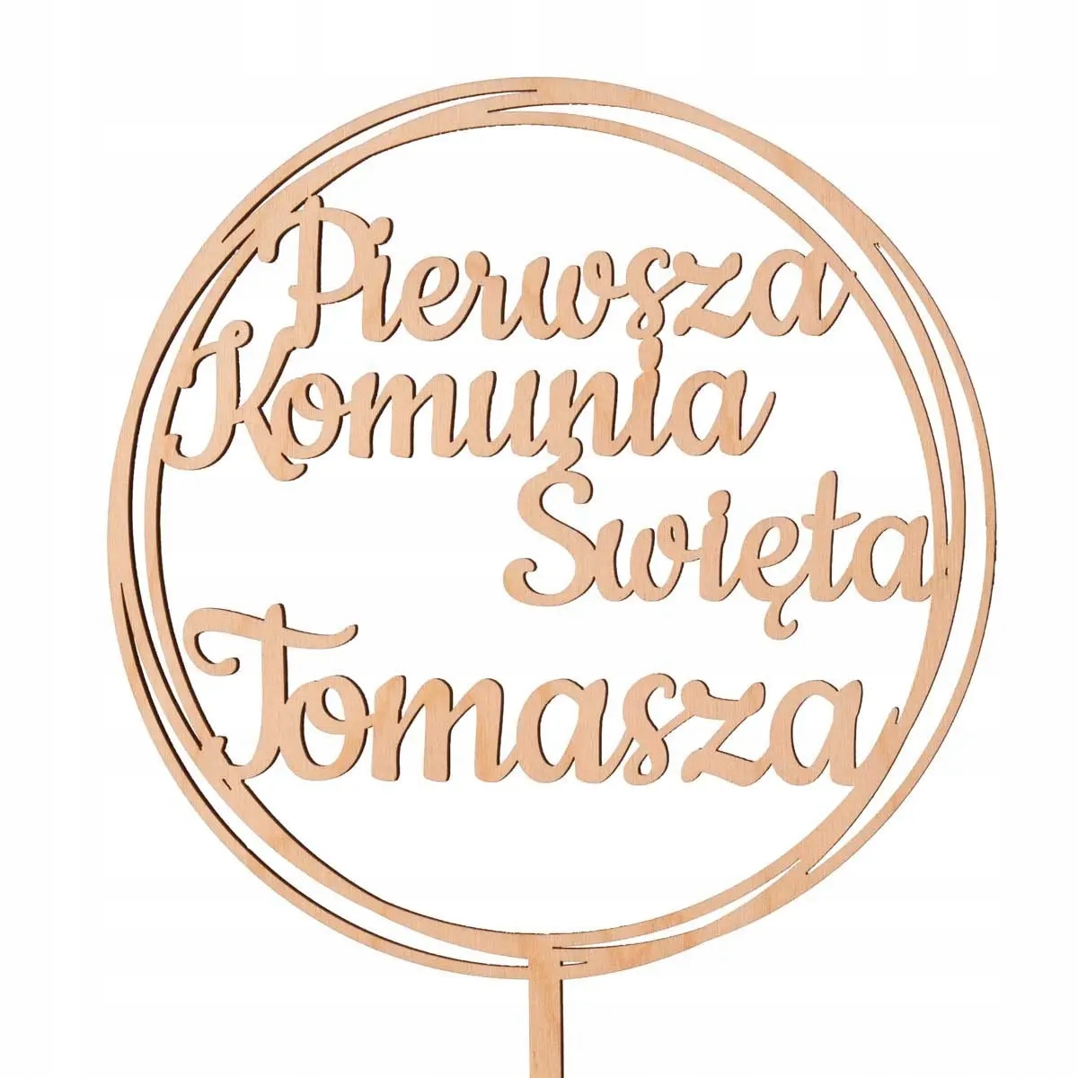 

Topper Pierwsza Komunia Święta Imię Napis na Tort