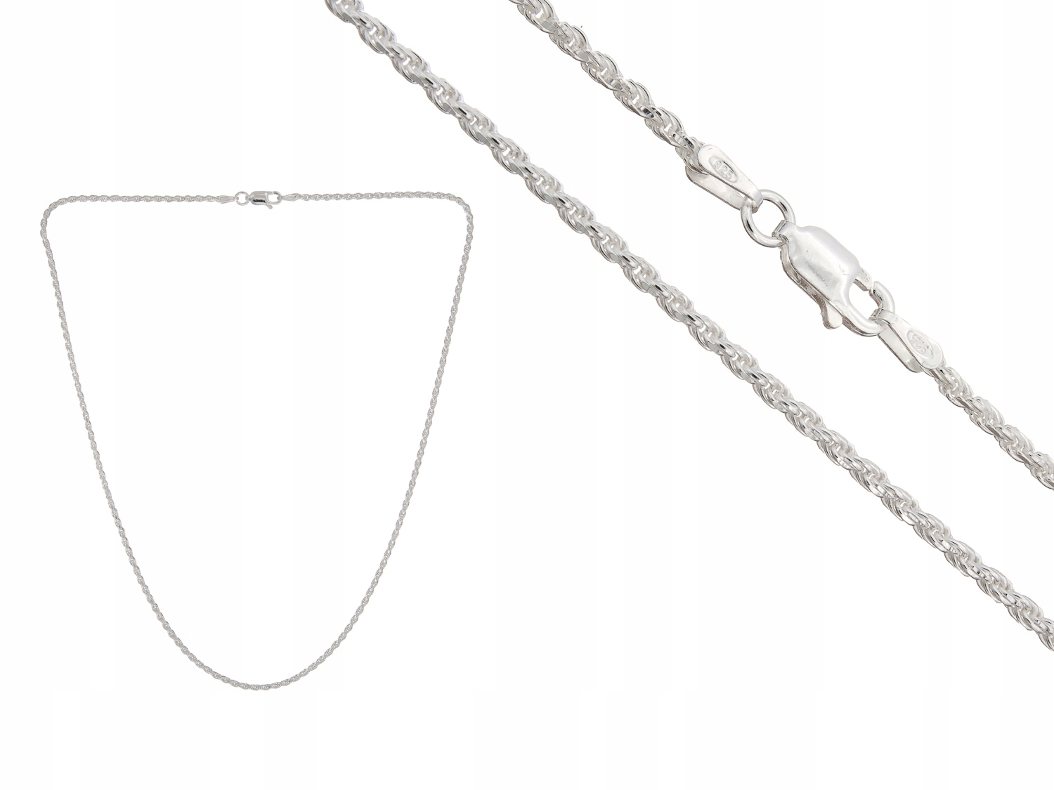 Srebrny Łańcuszek Kordel 1,8MM 40CM Italy