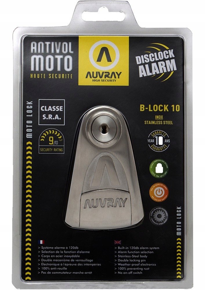 Auvray zámok na štít s alarmom B-lock 10 Inox nerezová oceľ