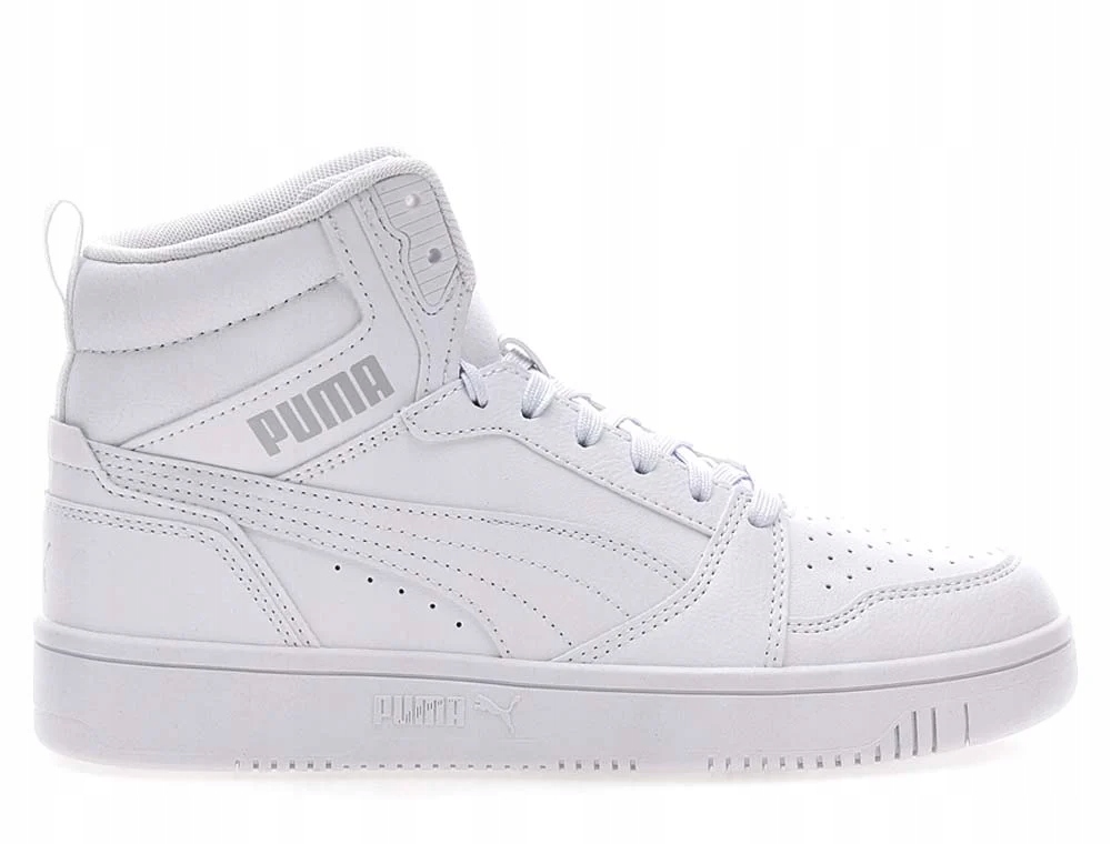 Boty pro mládež Puma Rebound bílé vysoké 39383105 37