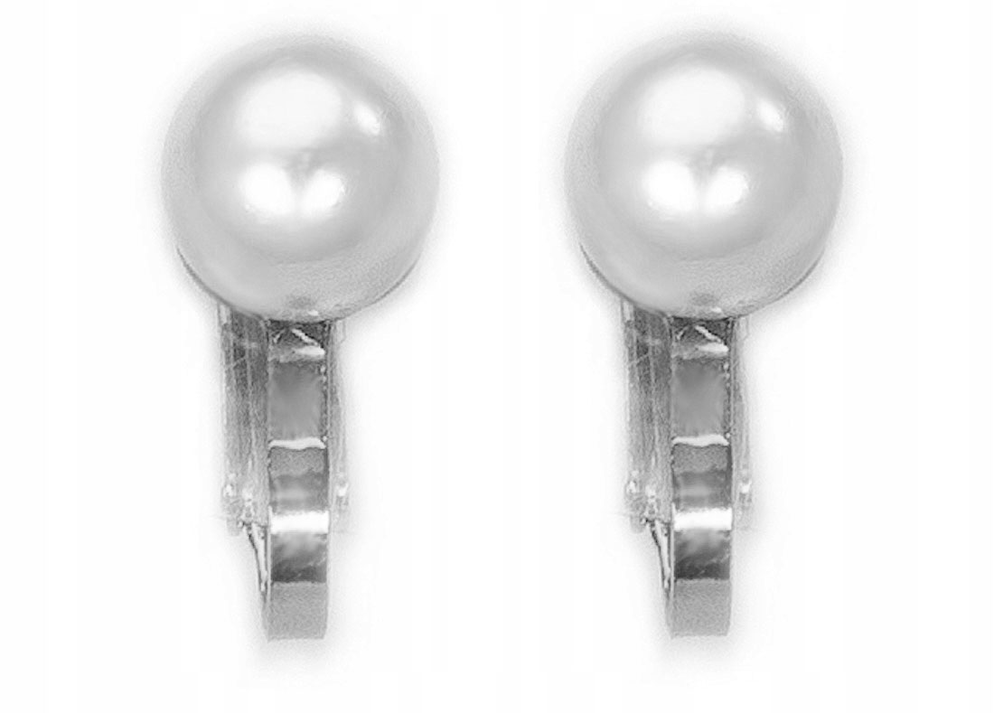 

Klipsy Srebrne Perły Białe Kulki Przy Uchu Kiara