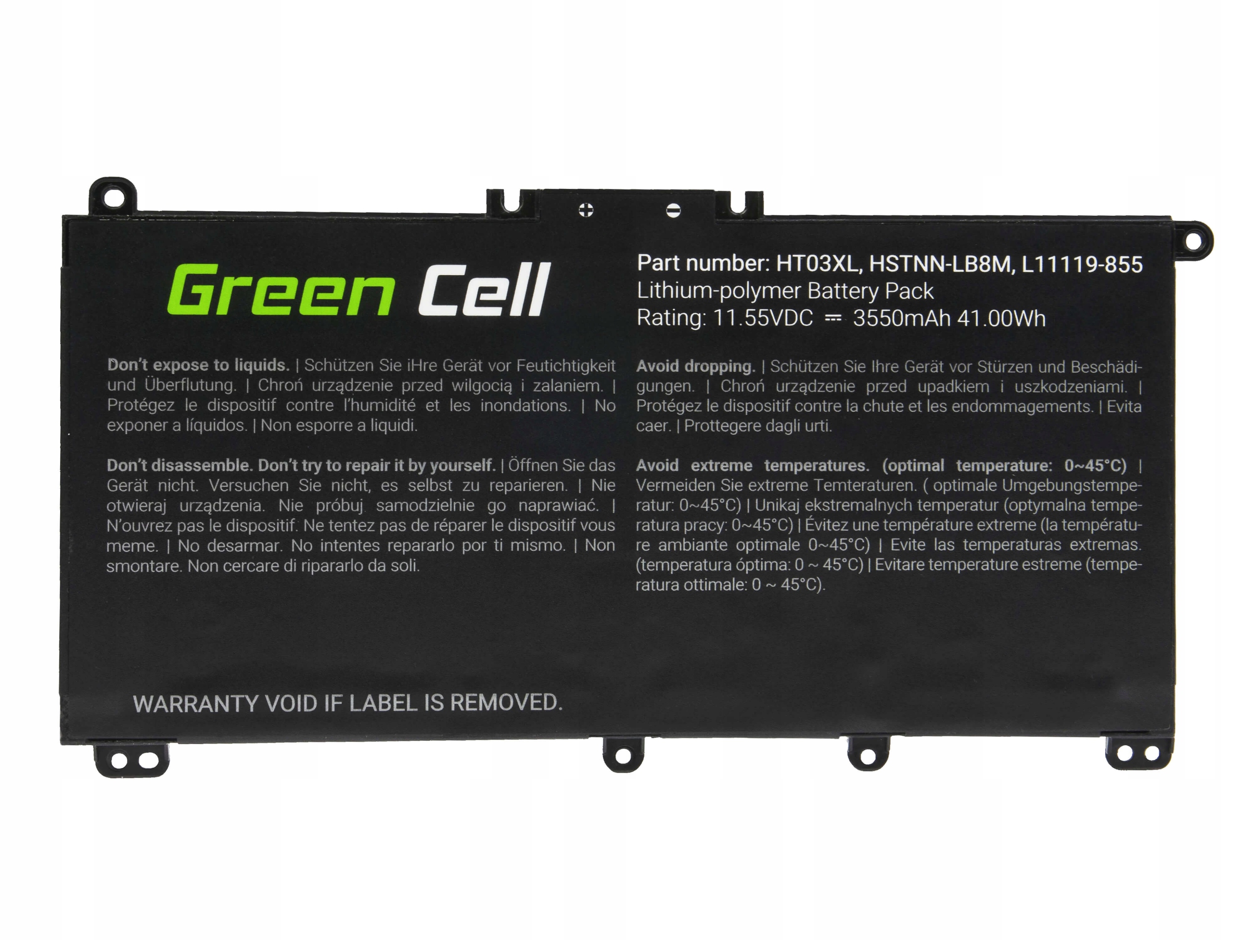 BATERIA GREEN CELL HP163 HT03XL 3400MAH 11.55V