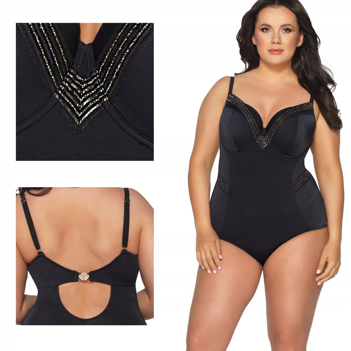 Ava Dámské jednodílné plavky 58 černá 85E