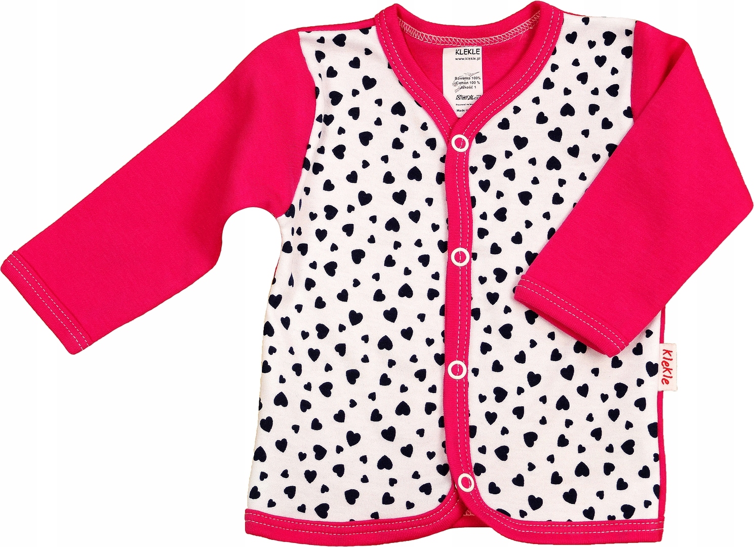 KAFTANIK koszulka ROZPINANY Serduszka 62 KLEKLE