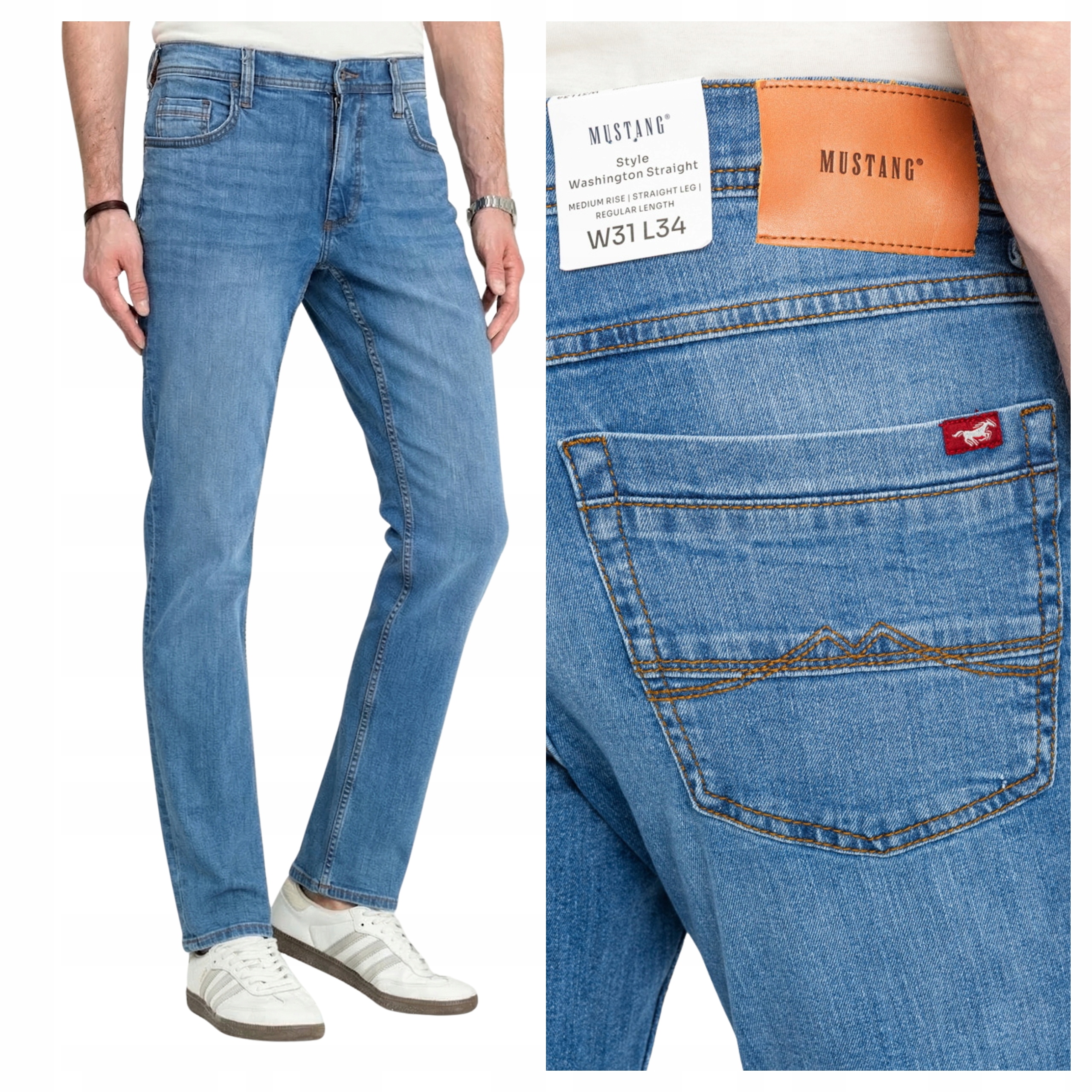 Pánské džínové kalhoty Mustang Washington Modré Bavlna W31 L34