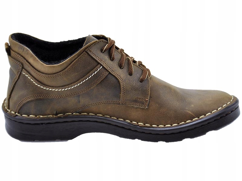 MĘSKIE POLSKIE TRZEWIKI SKÓRZANE 253 BRĄZ 46 Płeć mężczyzna