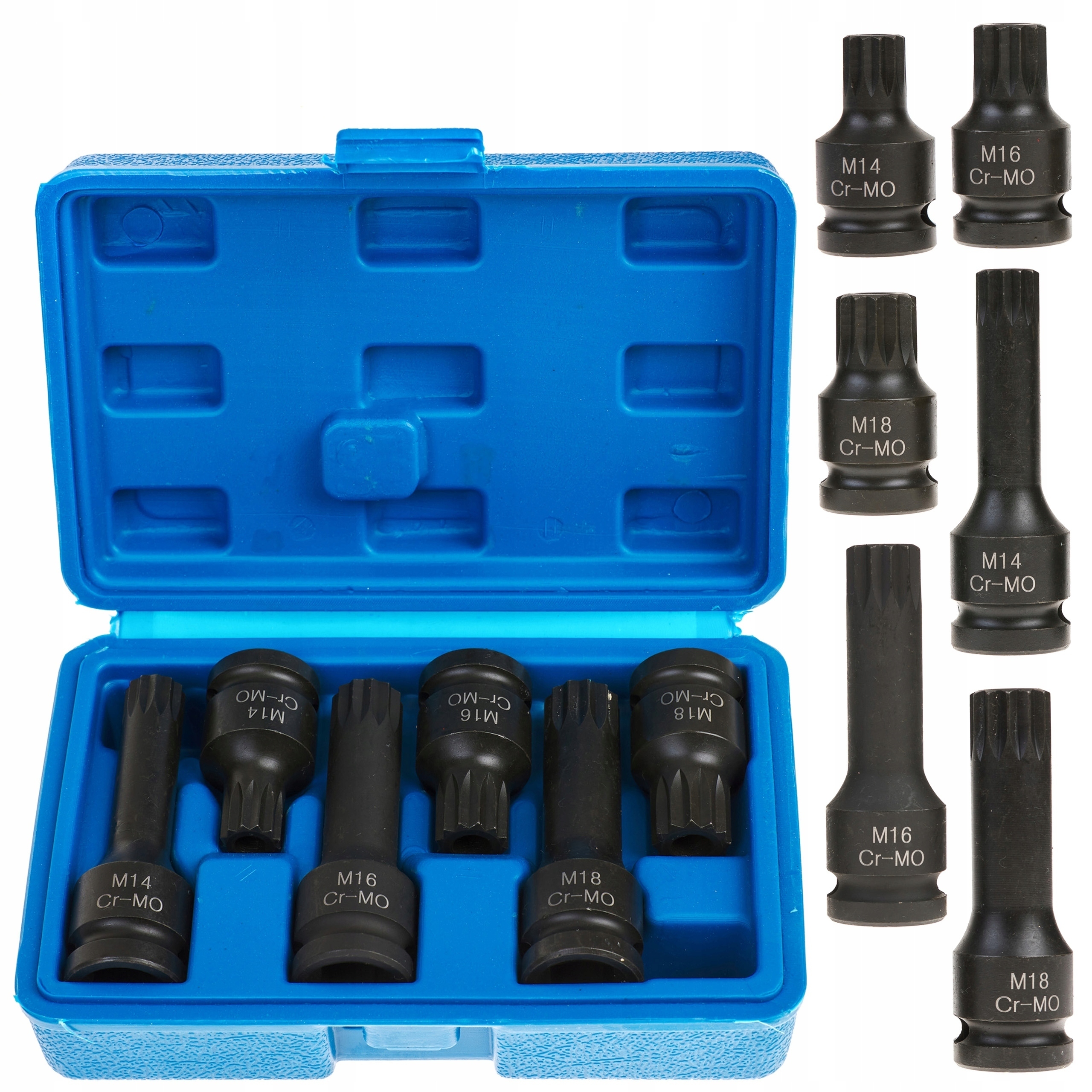 Zestaw Klucze Bit Spline Udarowe 1/2 M14 M16 M18 Piasta Piast Vag Audi Vw