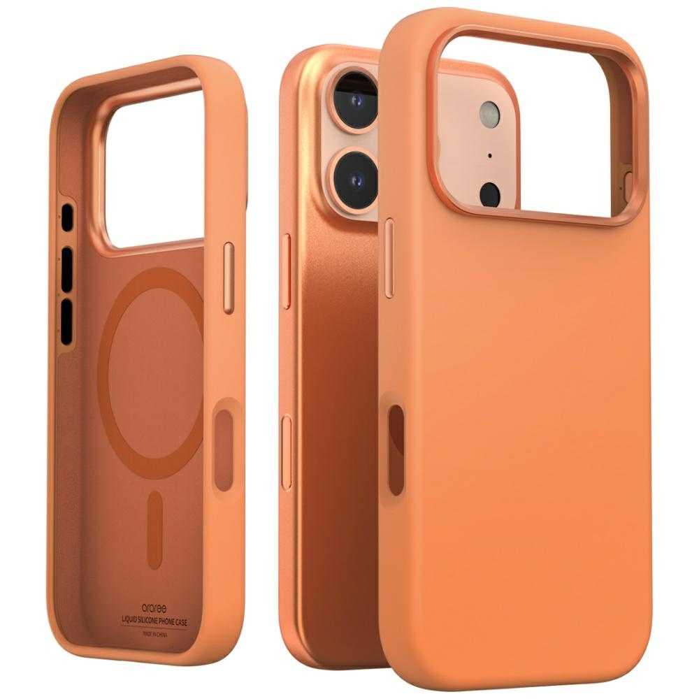 Pouzdro Araree Typo Skin M MagSafe pro iPhone 17 Pro oranžové
