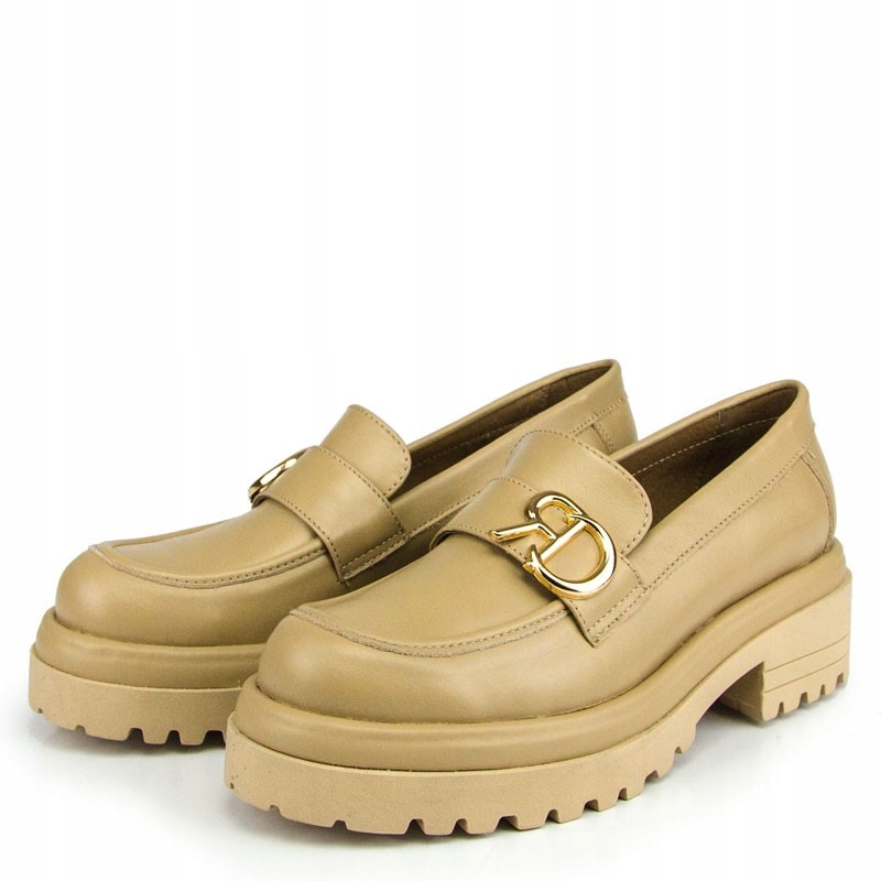 CARINII B7331 MOKASYNY BALETKI SKÓRA LICO BEŻ 40 Marka Carinii