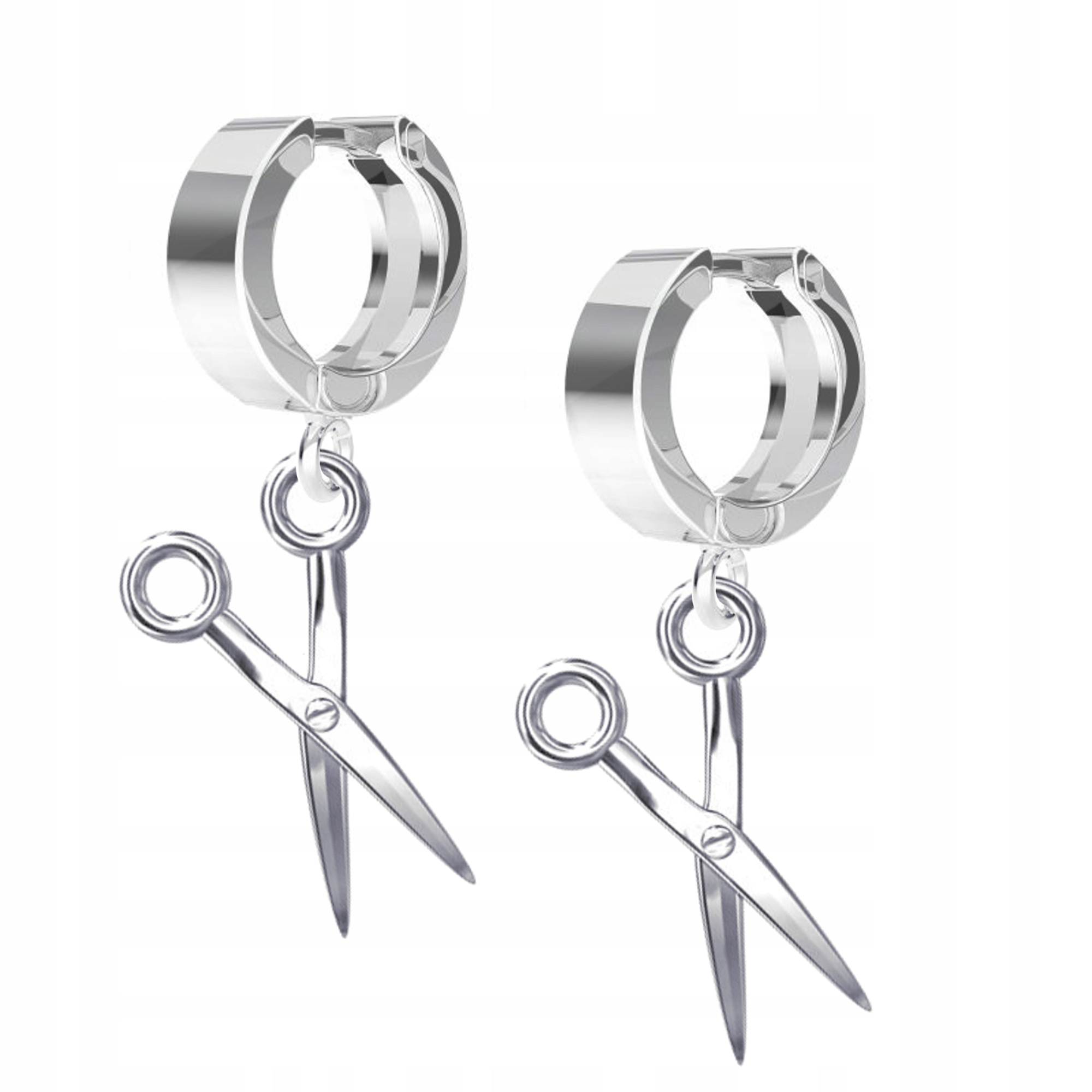 Stříbrné 925 náušnice pouta Nůžky Symbol svobody síly a kreativity