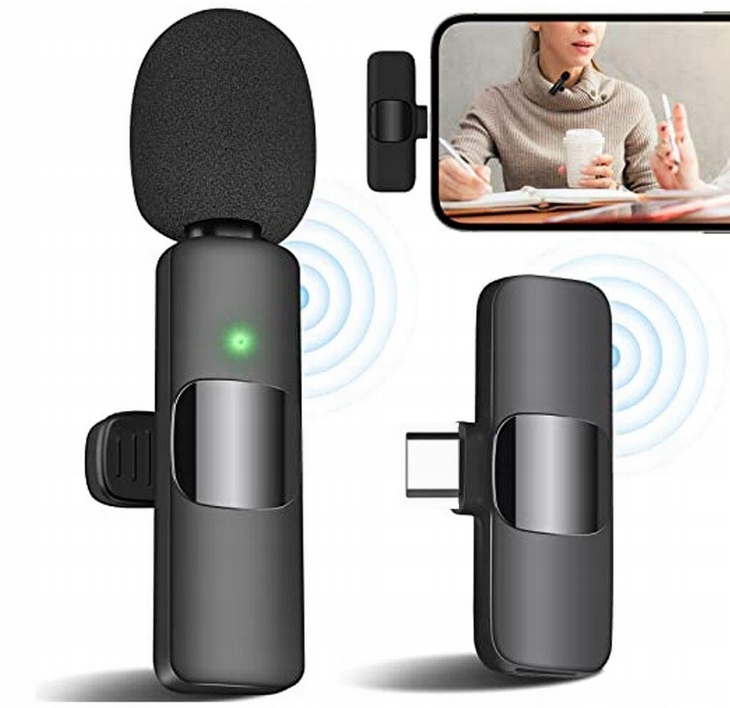 2x MIKROFON BEZPRZEWODOWY KRAWATOWY / ODBIORNIK USB-C + ADAPTER DO IPHONE Stan opakowania oryginalne