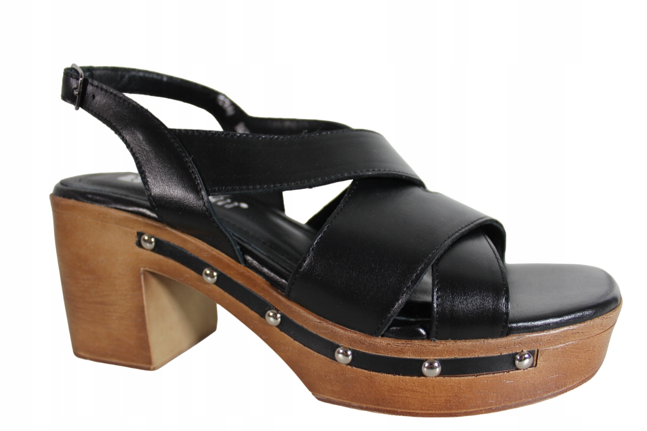 Sandály Carinii B9622 VEL.39 Černá kůže Lico