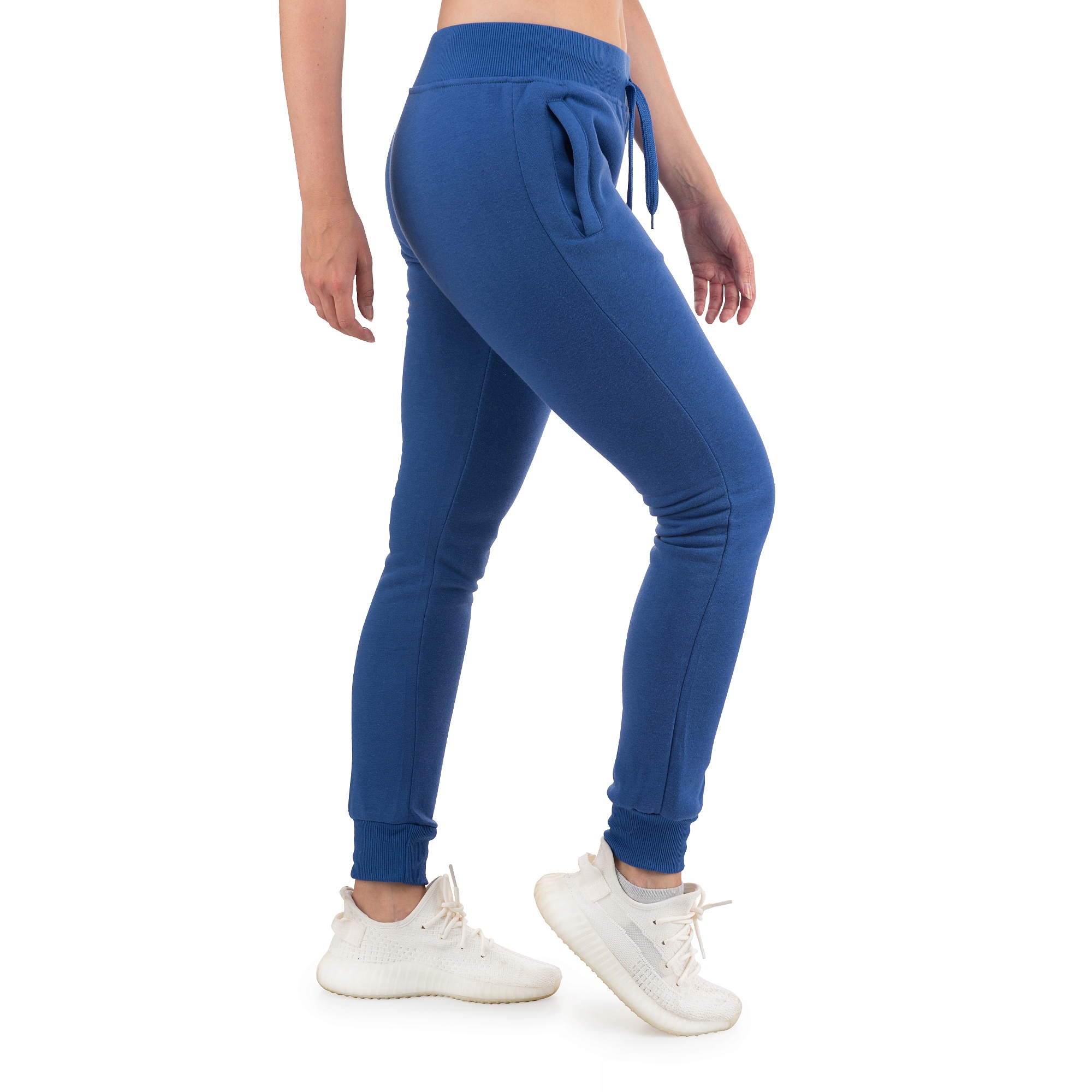 CK01 roz. XL DAMSKIE SPODNIE DRESOWE GŁADKIE Kolor niebieski