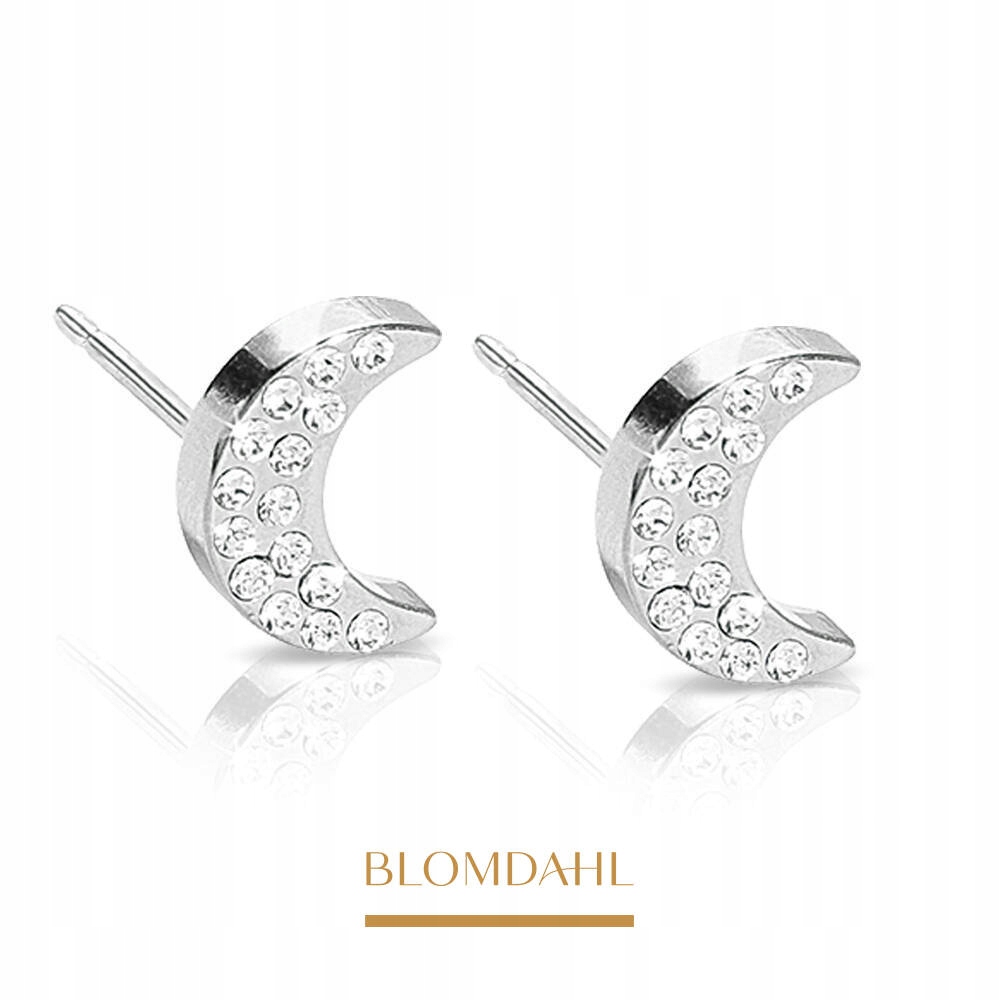 Hypoalergenní Náušnice Blomdahl Brilliance Moon Crystal 8 mm