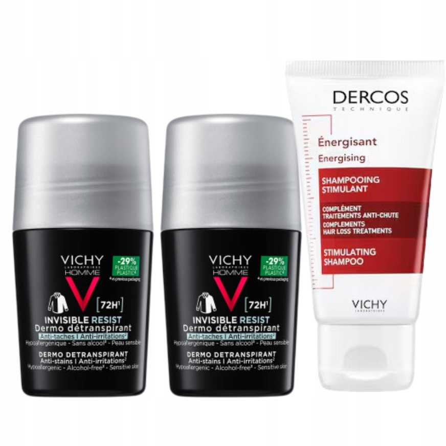 Vichy Invisible Resist 72H Antyperspirant roll-on przeciw śladom 50ml 2-PAK