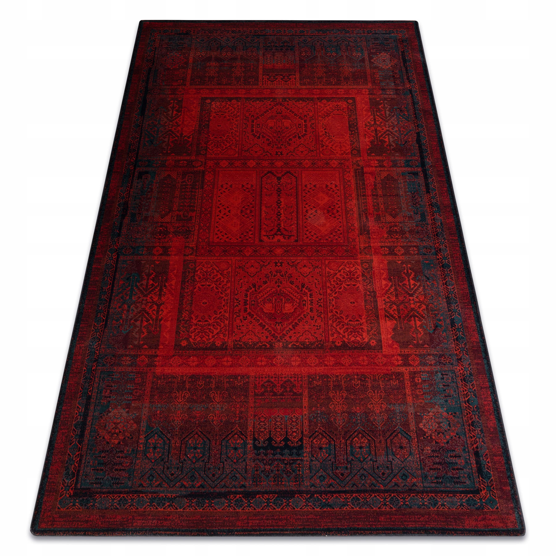 Dywan Do Salonu Superior Nakbar Premium Etno rubin Wełna 300x400 cm