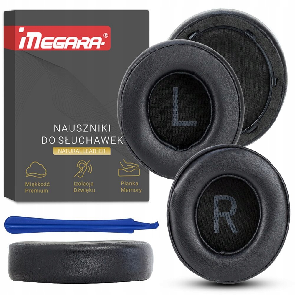 Ochrana Sluchu Houbičky Pady pro Anker Soundcore Space Q45 Přírodní kůže Černé