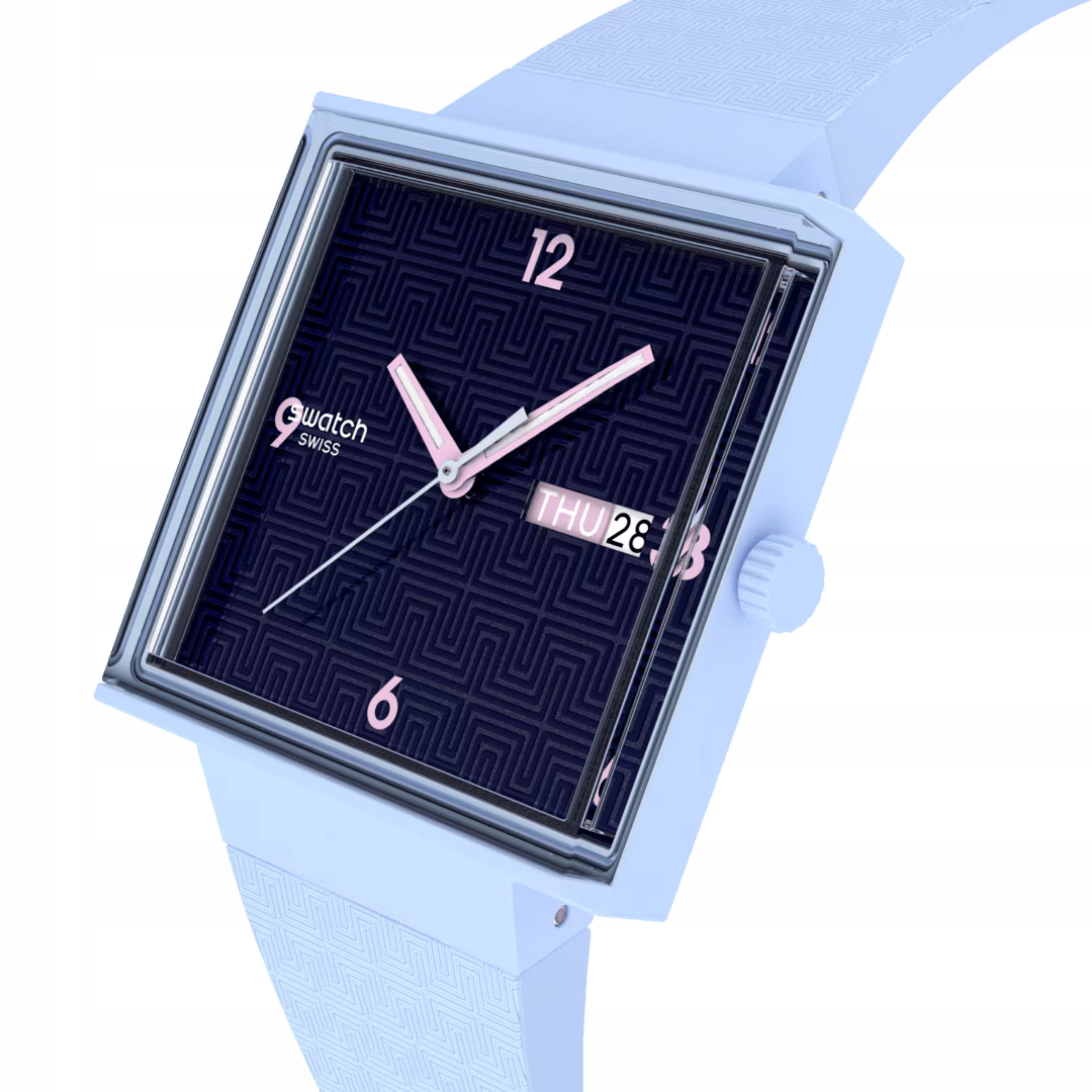 Hodinky Swatch Bright Angle modré čtvercové SO34L701 Unisex Nové