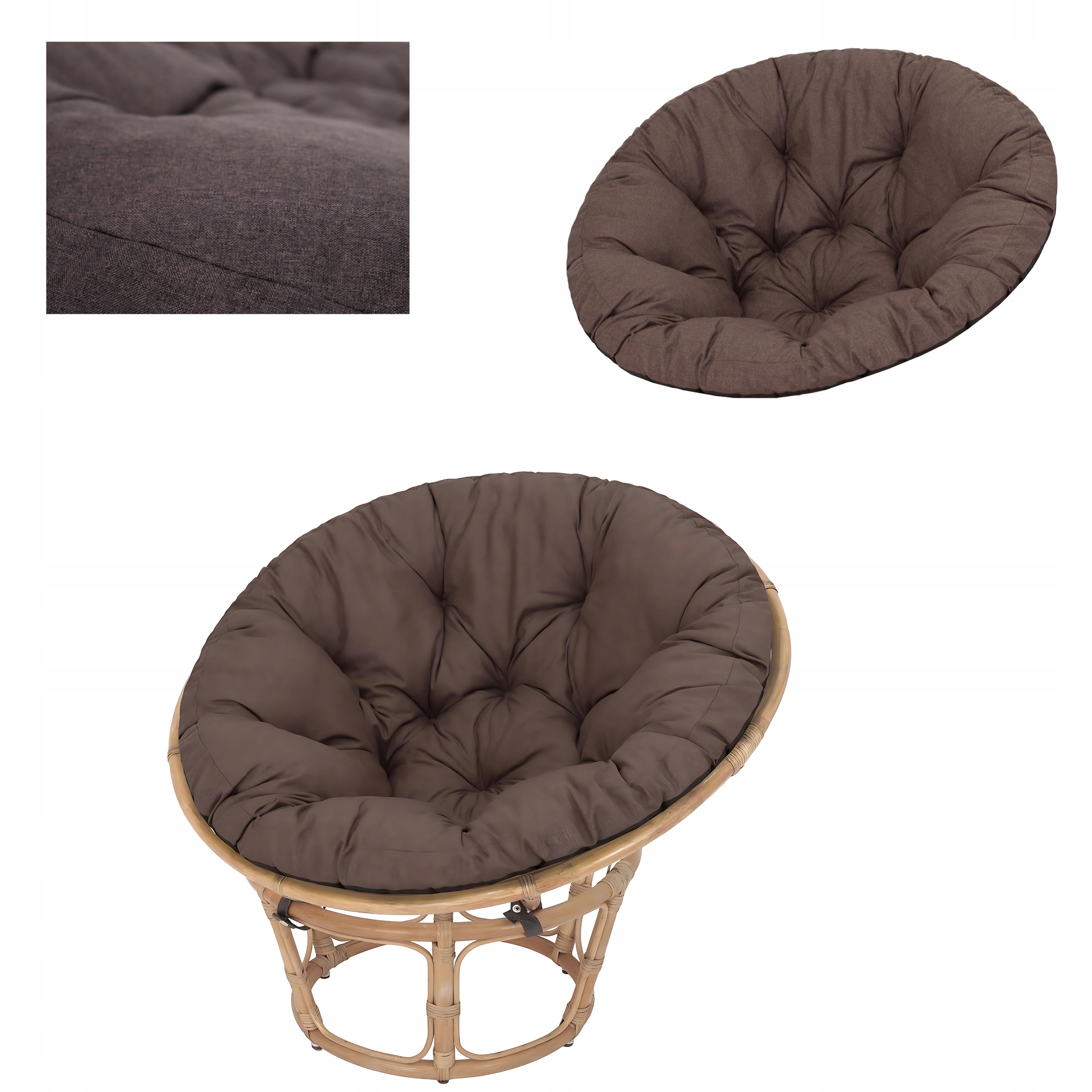 Záhradný vankúš na kreslo Papasan kokon 114 cm okrúhly vankúš hniezdo