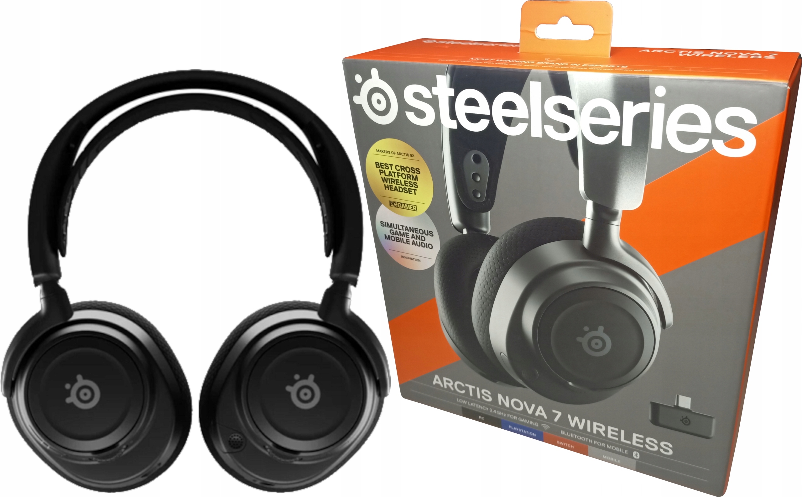 SŁUCHAWKI BEZPRZEWODOWE STEELSERIES ARCTIS 7 NOVA WIRELESS BLACK CZARNE