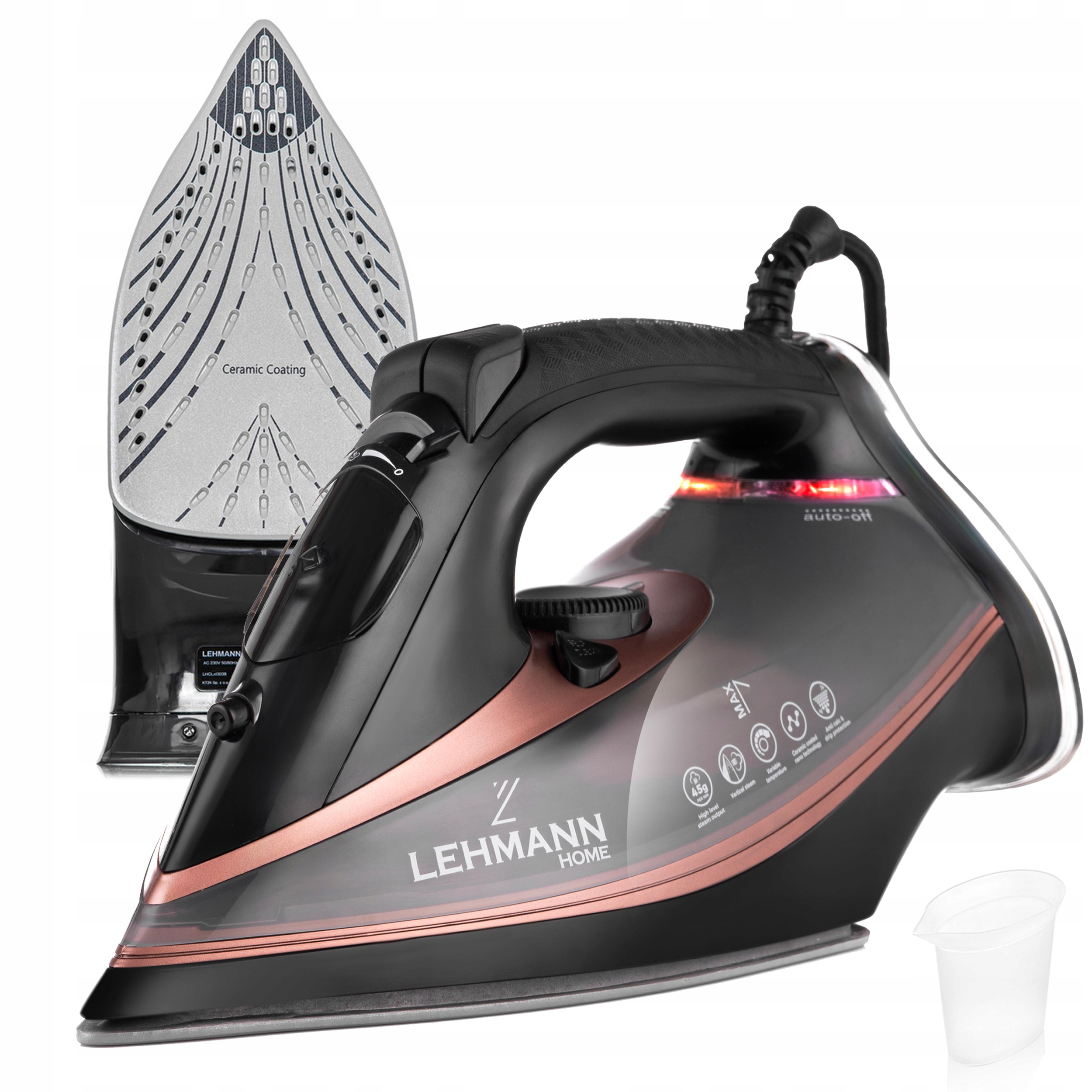 Żelazko Parowe Ceramiczne Strażak 3000W 22w1 Anti-drip 140G/MIN Golden Rose