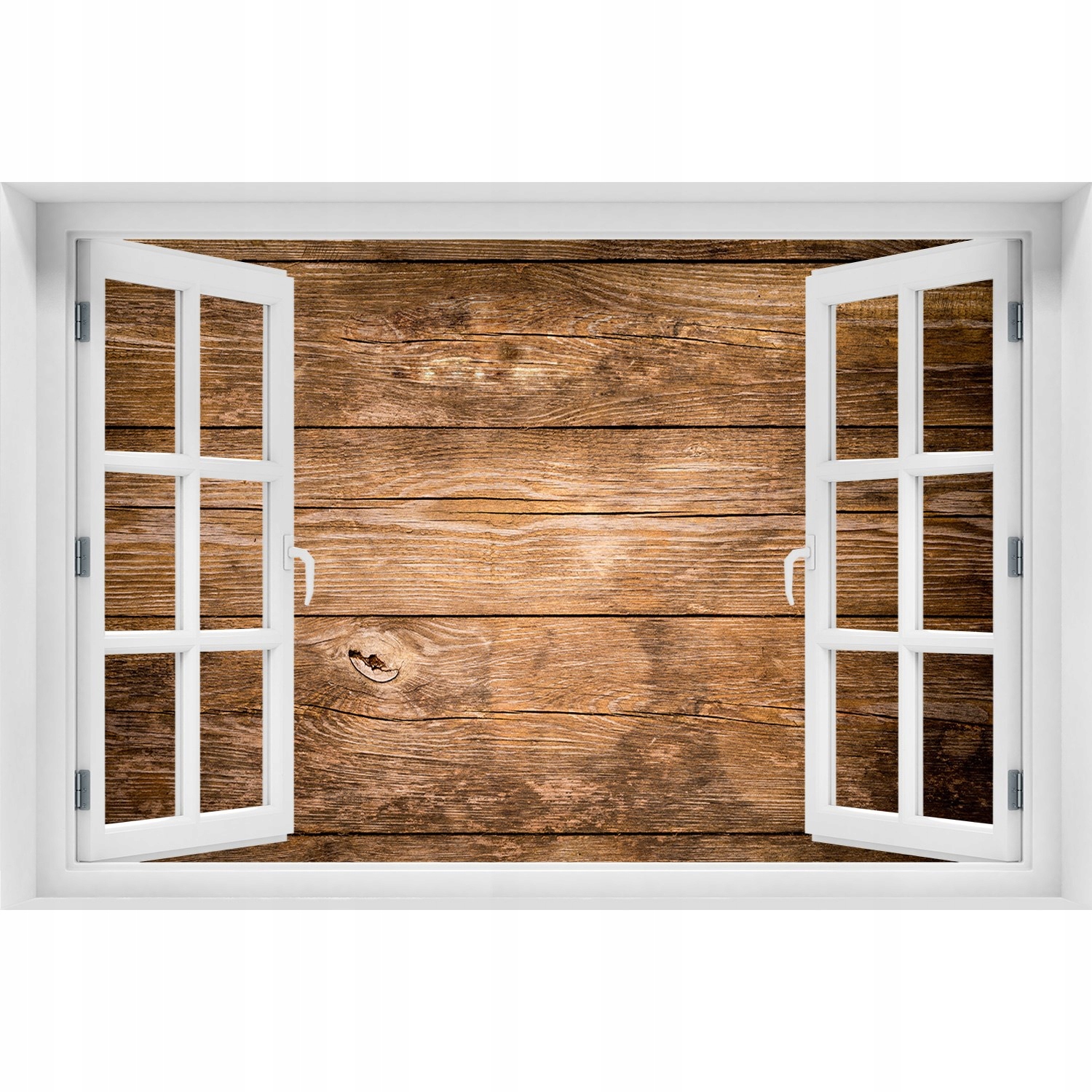 

3D Okno Naklejka ścienna Drewniane tło 150x100