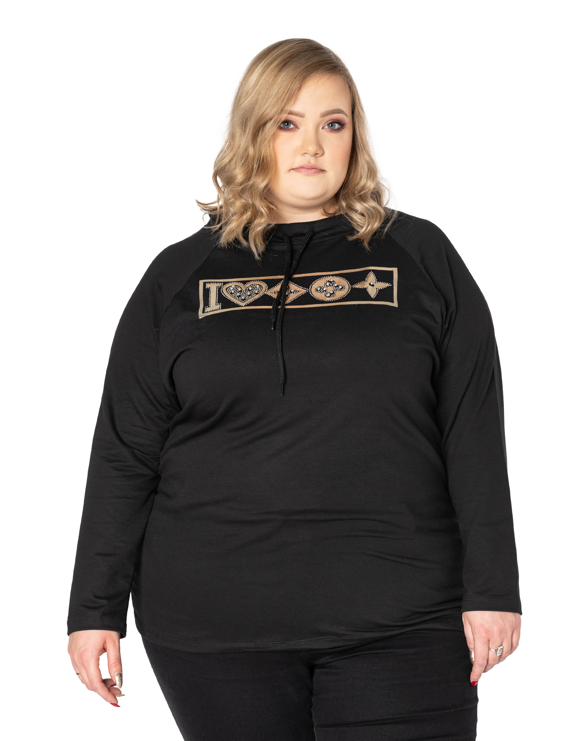 

Duża Bluza Bawełniana Damska Długi Rękaw 7085-01