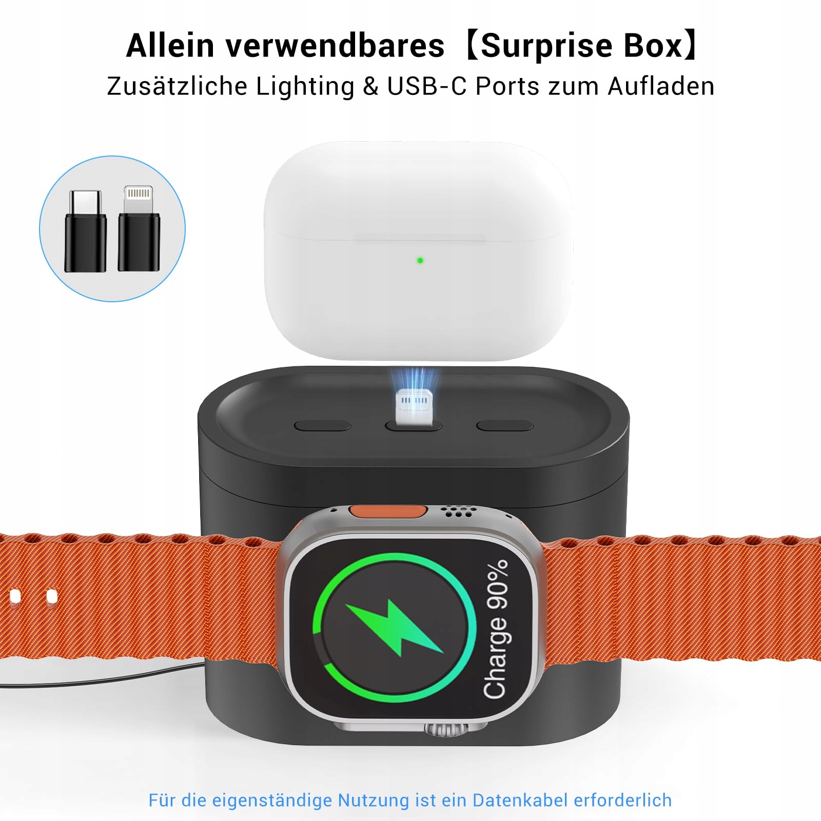COLSUR Stacja Ładowania 3w1 Do Apple Watch iPhone Airpods Lampka — miniatura 4
