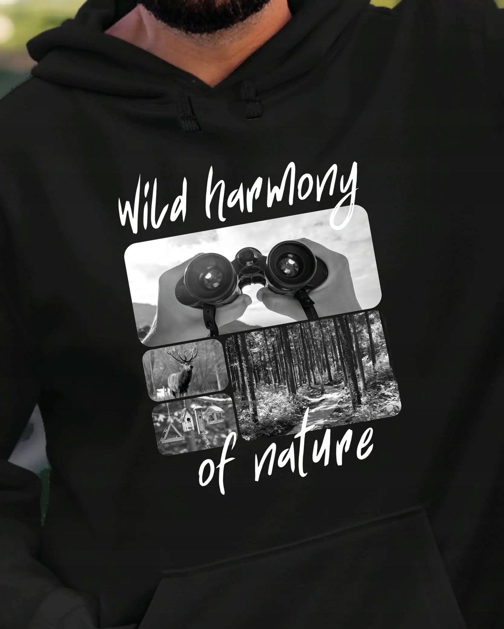 Mikina s kapucí Dárek pro lesníka Umělecký cyklista Černá M