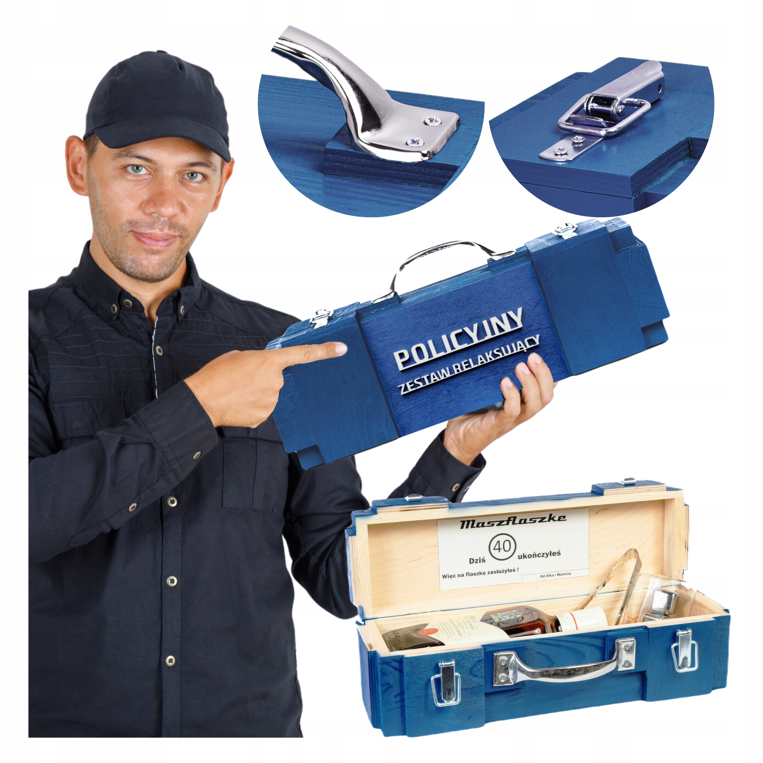 Dárek pro policistu, důchodce, gadget, kufřík na láhev whisky