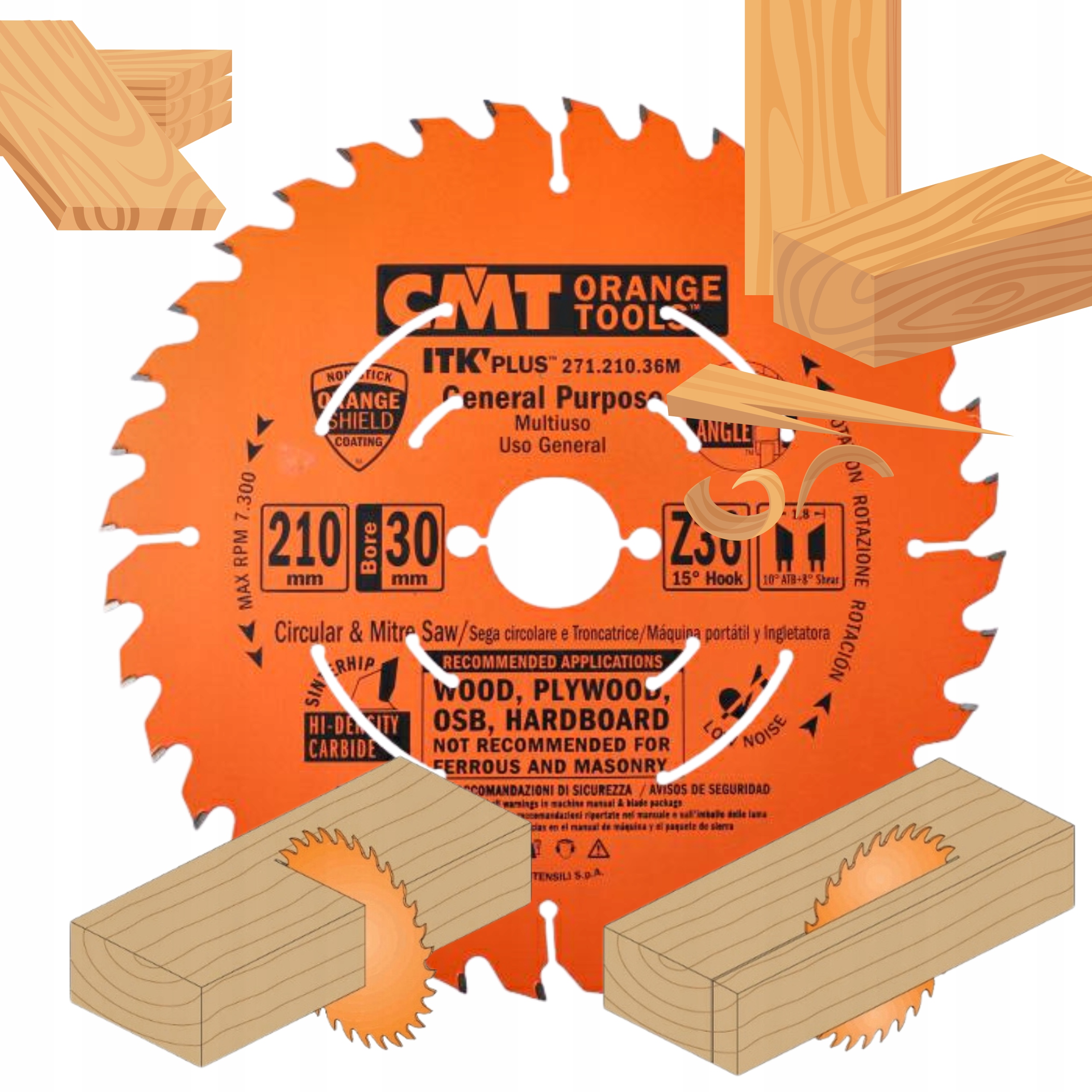 Cmt Piła Tarcza Do Drewna Wzdłużnego 210x30 36Z Hw Osb Drewno 271.210.36M