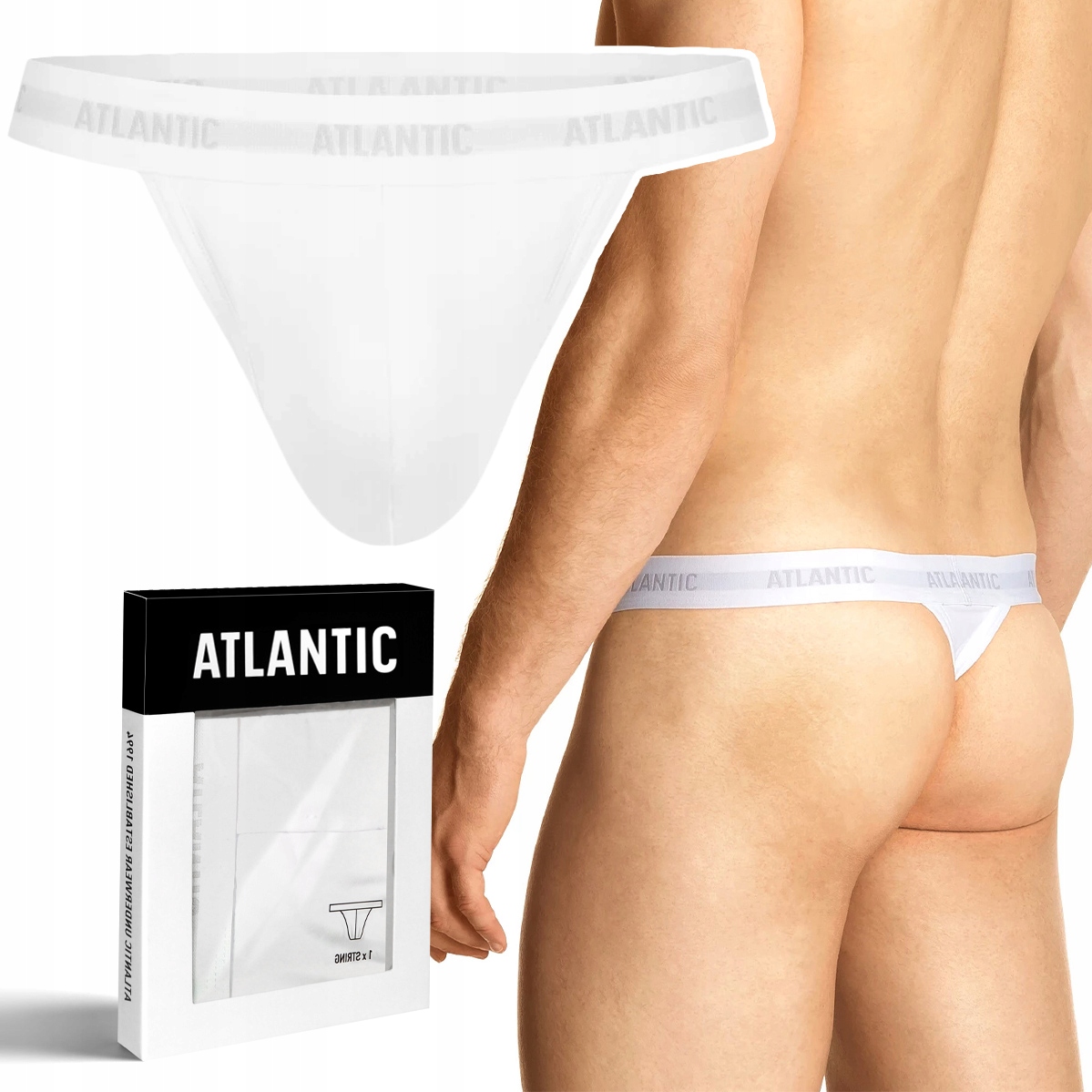 

Atlantic 1572 Slipy męskie Bawełniane Stringi XL