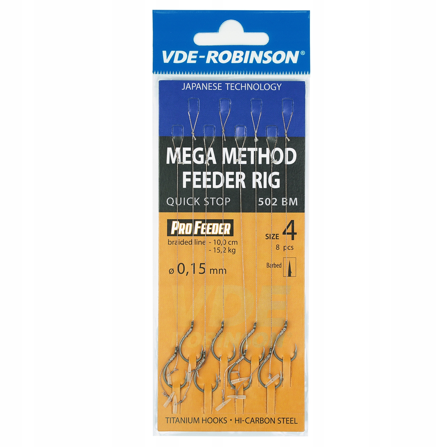 Przypon Vde-r z quick stop Mf 502BM rozm. 4 0,15mm 8szt. dł.10cm