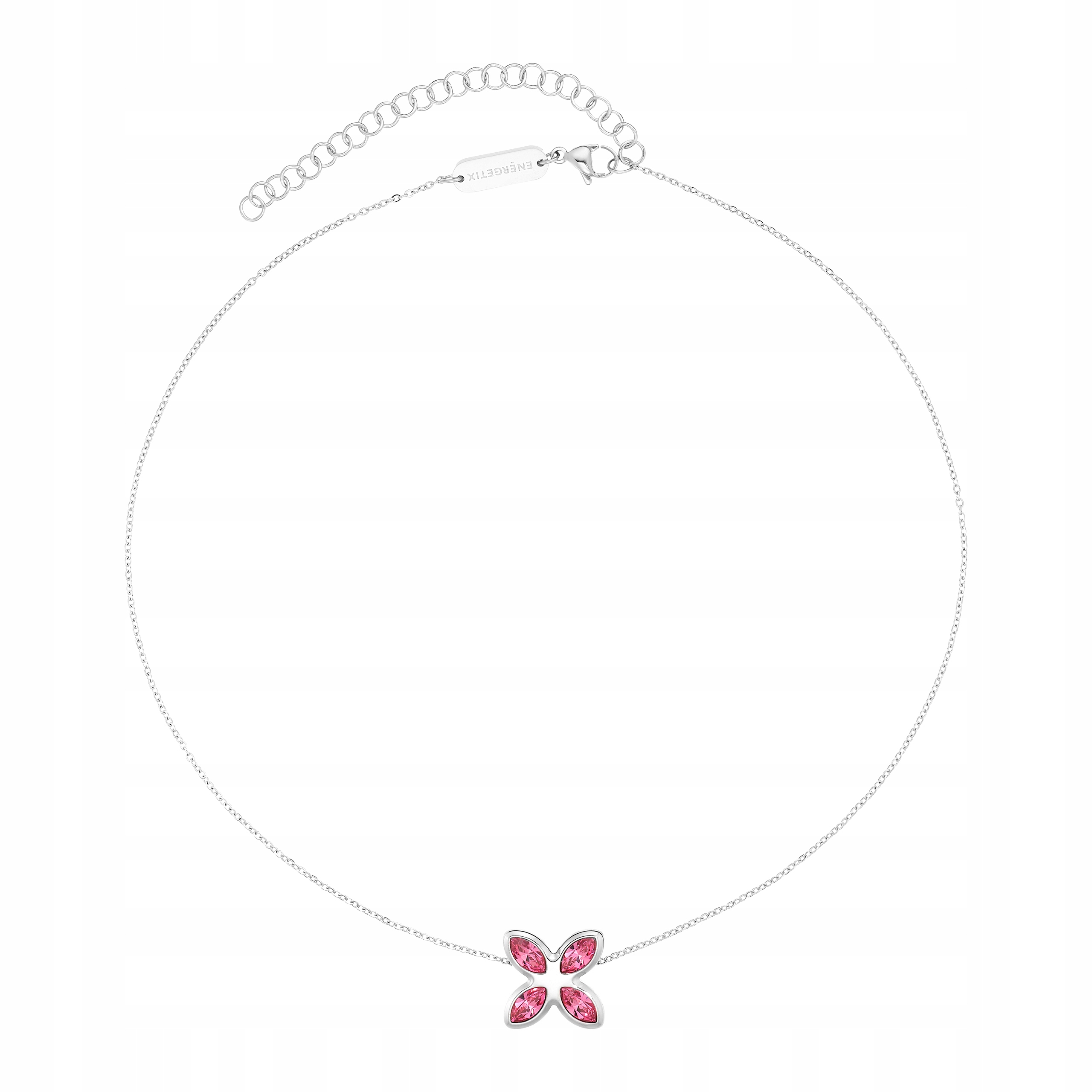 Náhrdelník s přívěskem Květ Křišťál Růžový Celebrity Regulovatelný