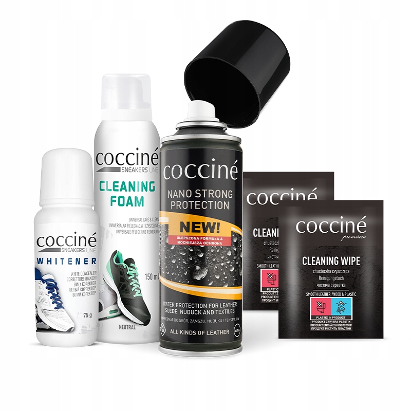 ZESTAW DO BUTÓW SPORTOWYCH IMPREGNAT PIANKA WYBIELACZ 2X CHUSTECZKI 4w1