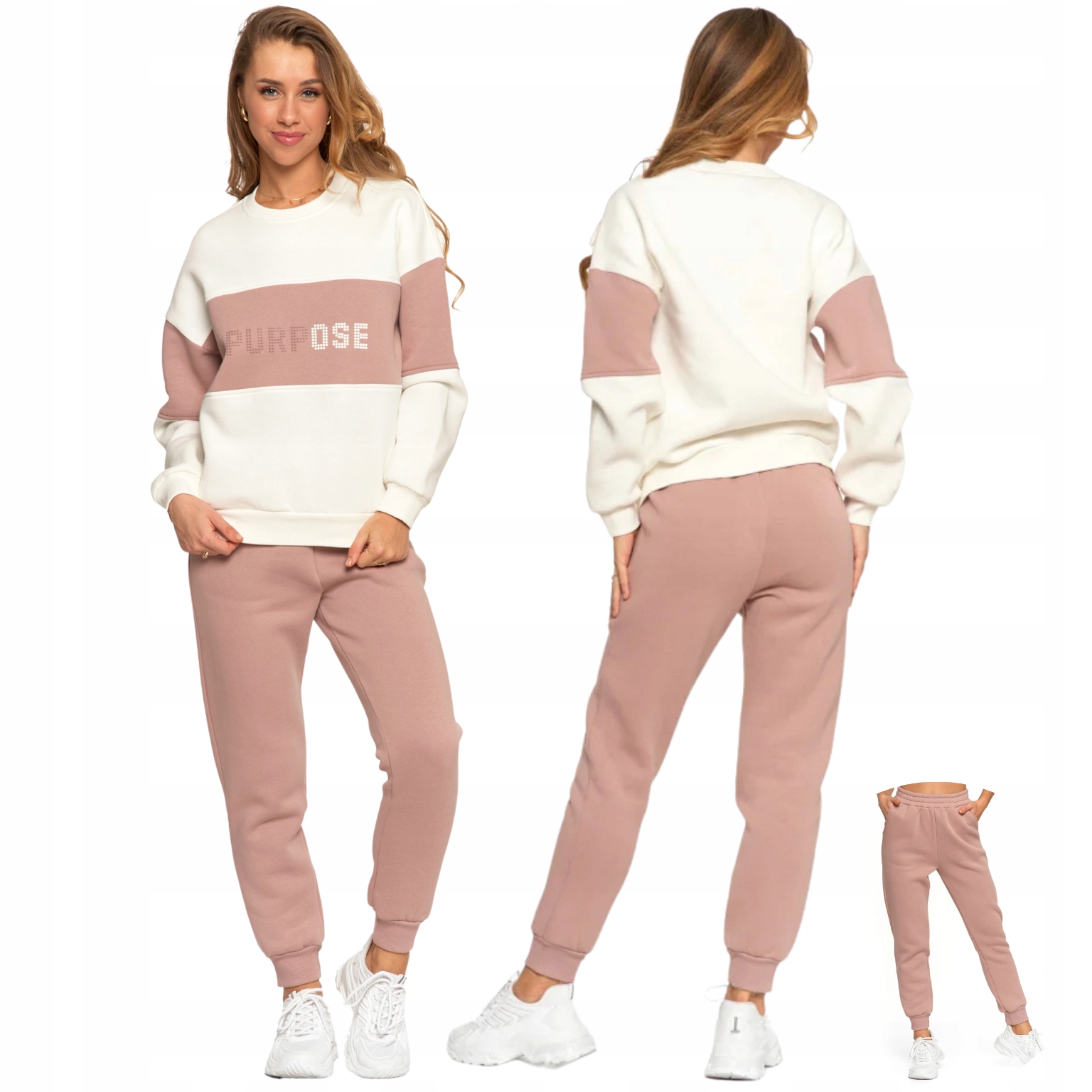 Tepláková Souprava Hladké kalhoty a Mikina s potiskem Moraj L