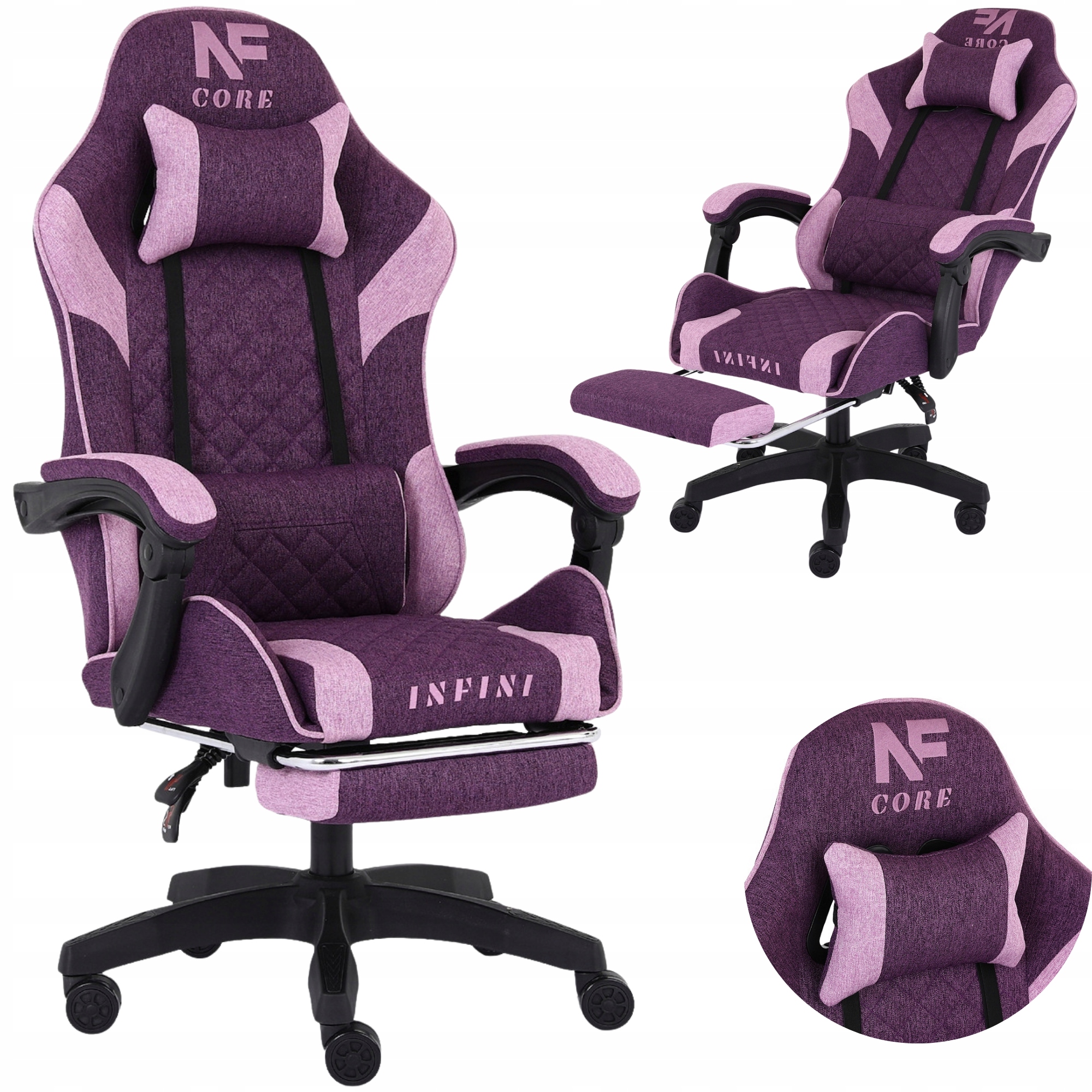 Dívčí herní křeslo S Podnožkou Látkový kelímek 2POLŠTÁŘE