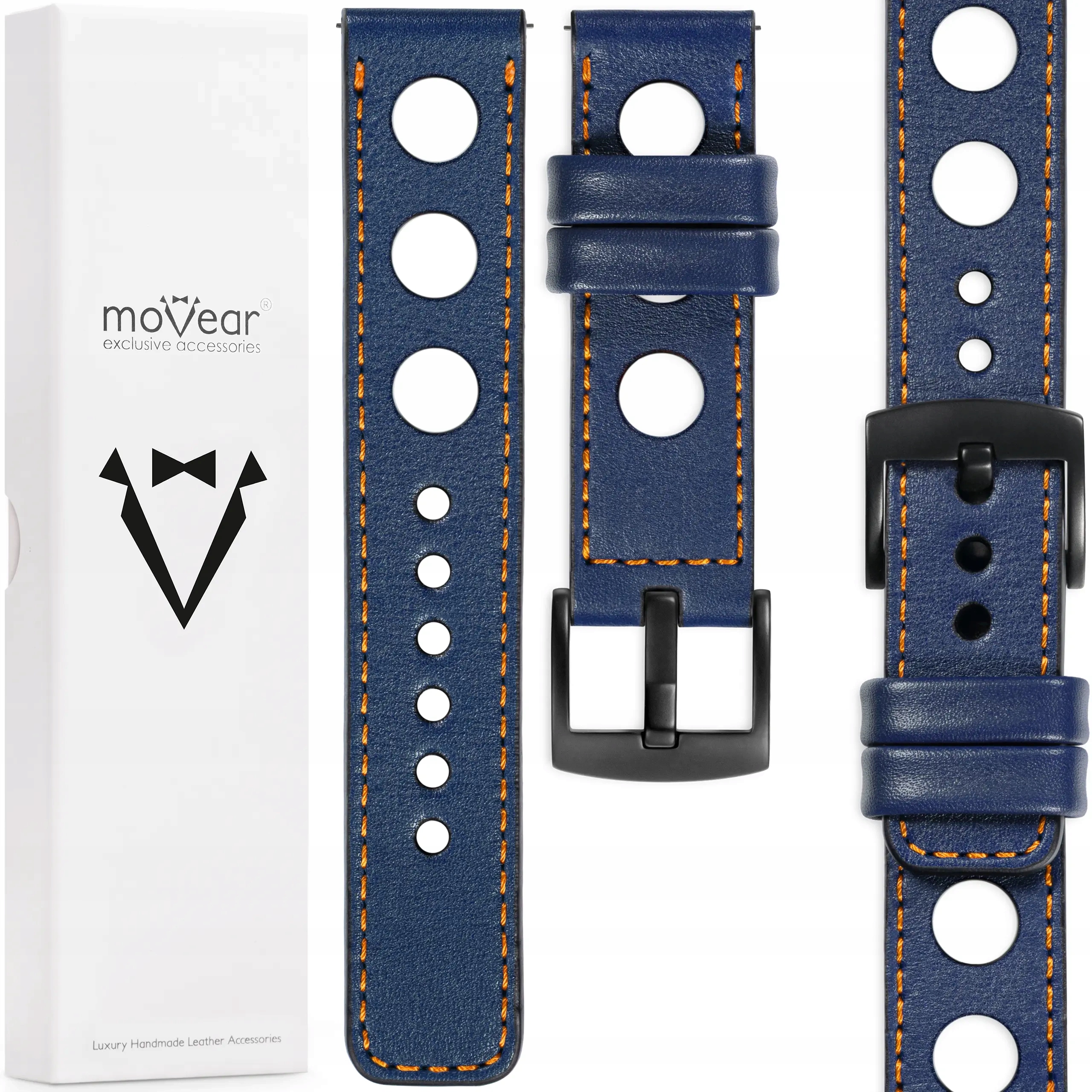 24 mm exkluzivní řemínek pro prémiové hodinky, stylový Movear, kůže