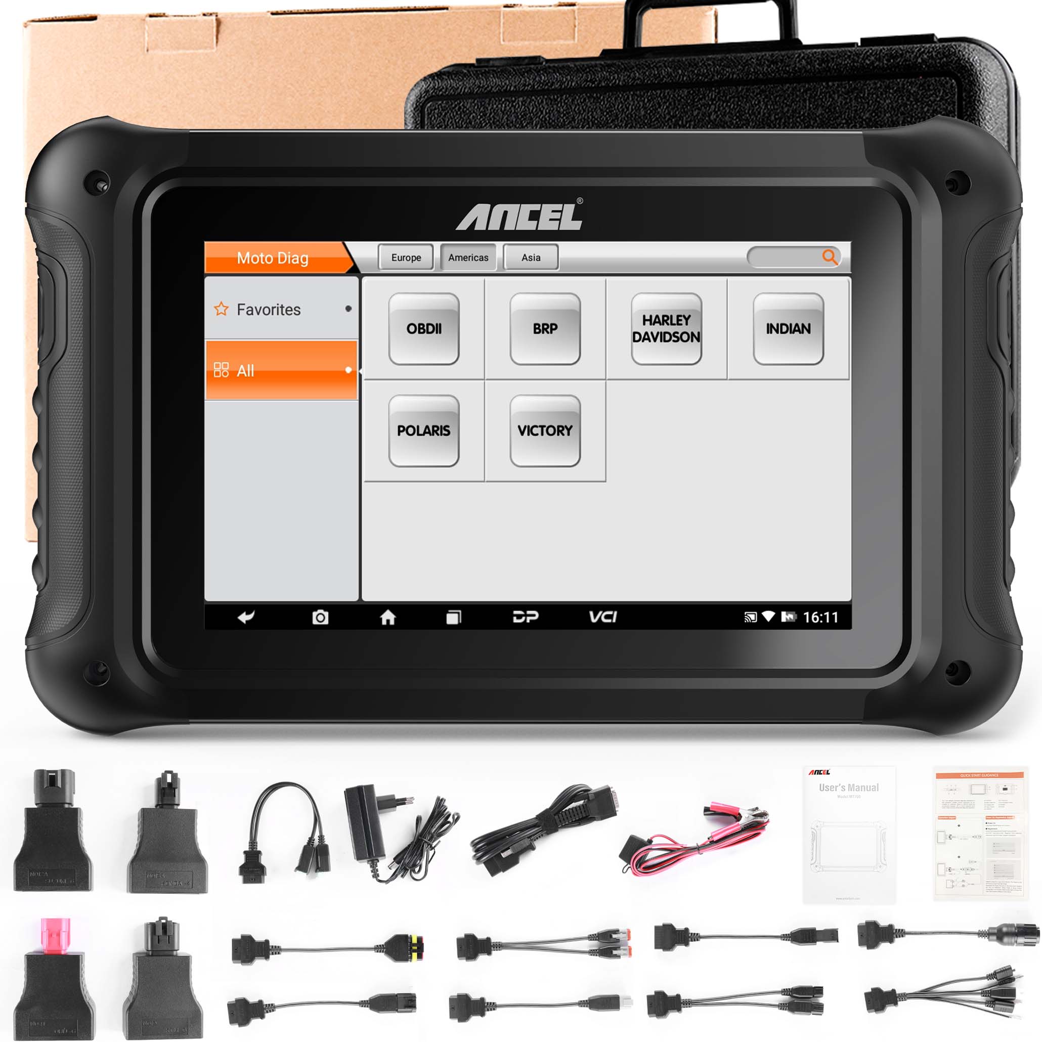 Ancel MT700 Skaner Diagnostyczny Harley Davidson Polaris OBD2 Język Pl