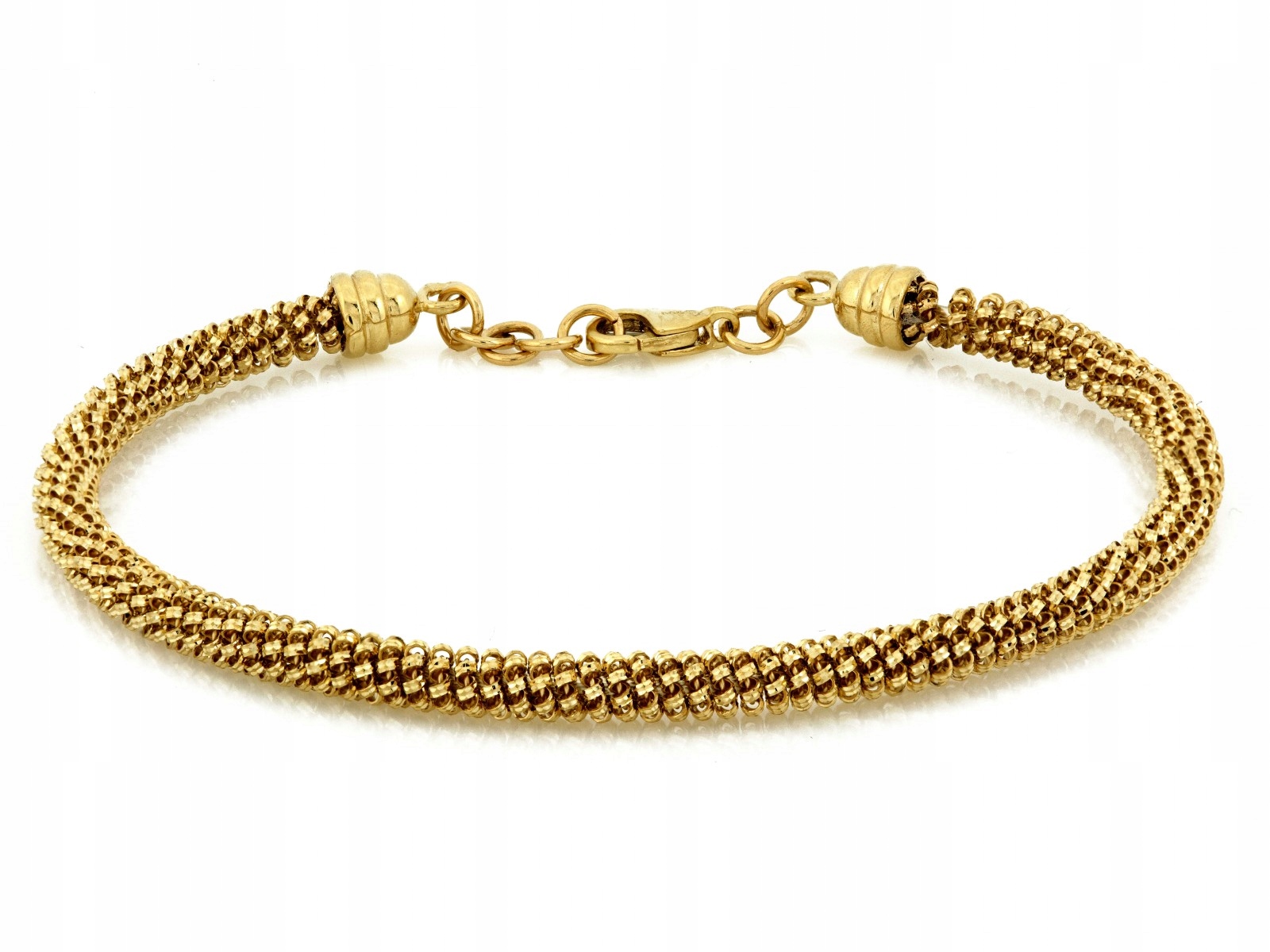 Zlatý náramek 585 tuhý bangle s kuličkami 16 cm, široká vazba 8.67 g