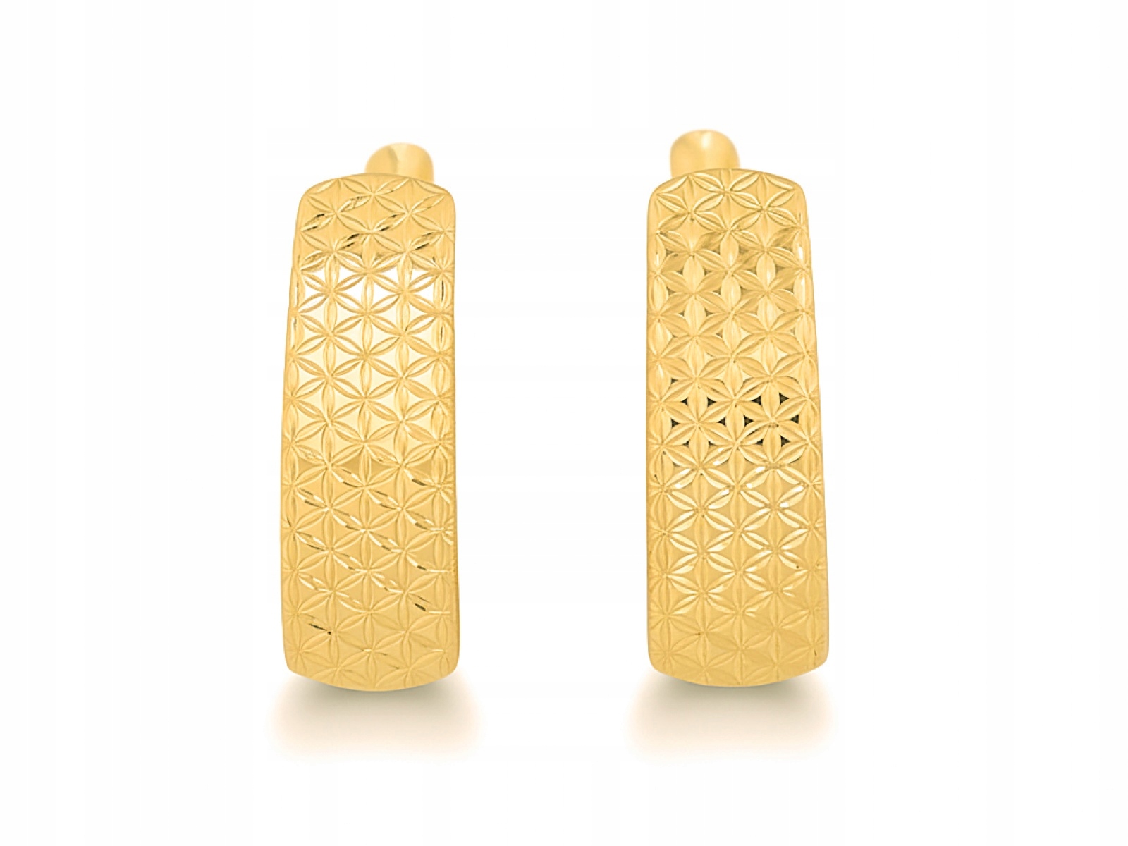 Zlaté náušnice 585 plechové, anglické zapínání zdobené pro každou příležitost