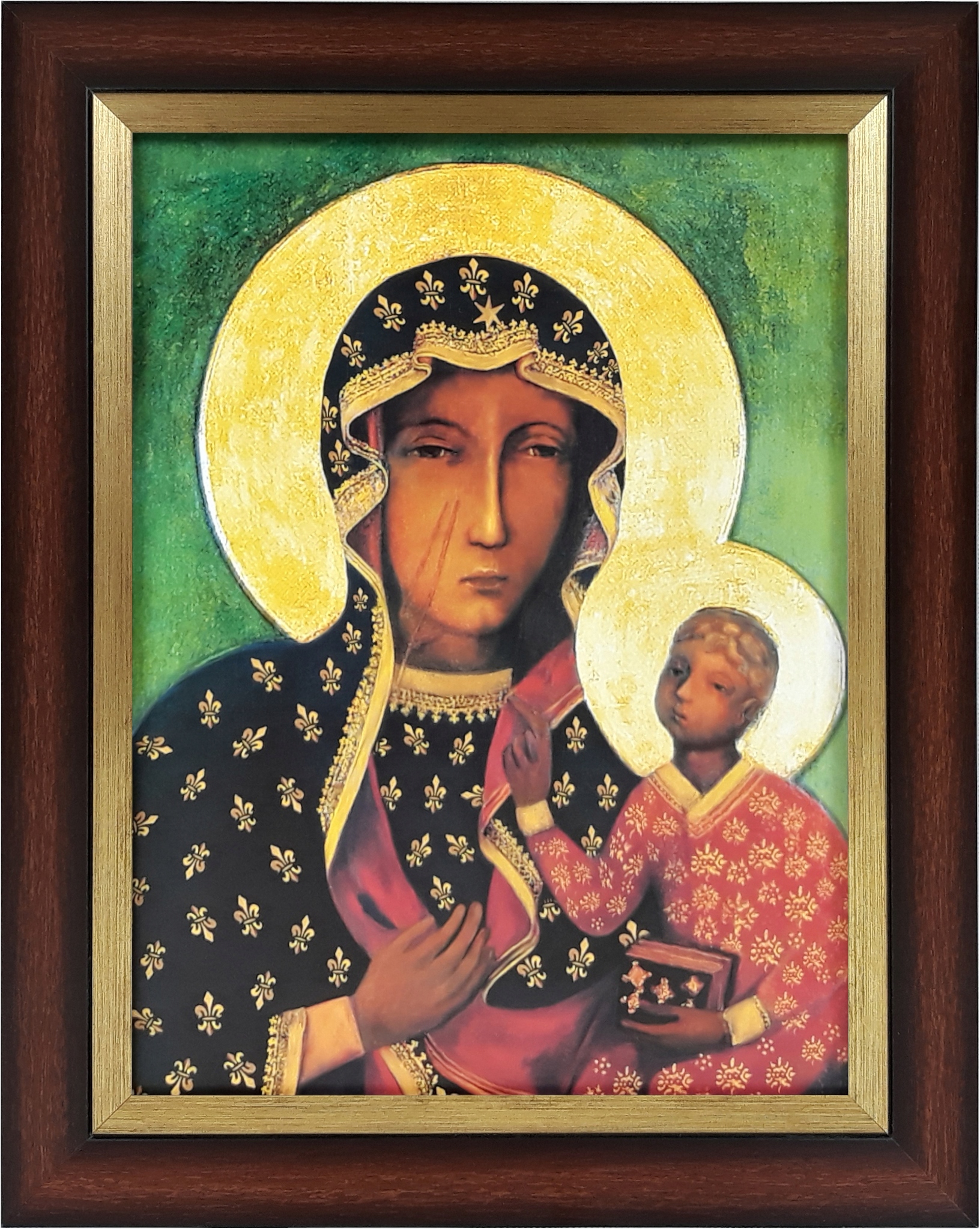

Obraz 50x40 Matka Boska Częstochowska Brązowa Rama