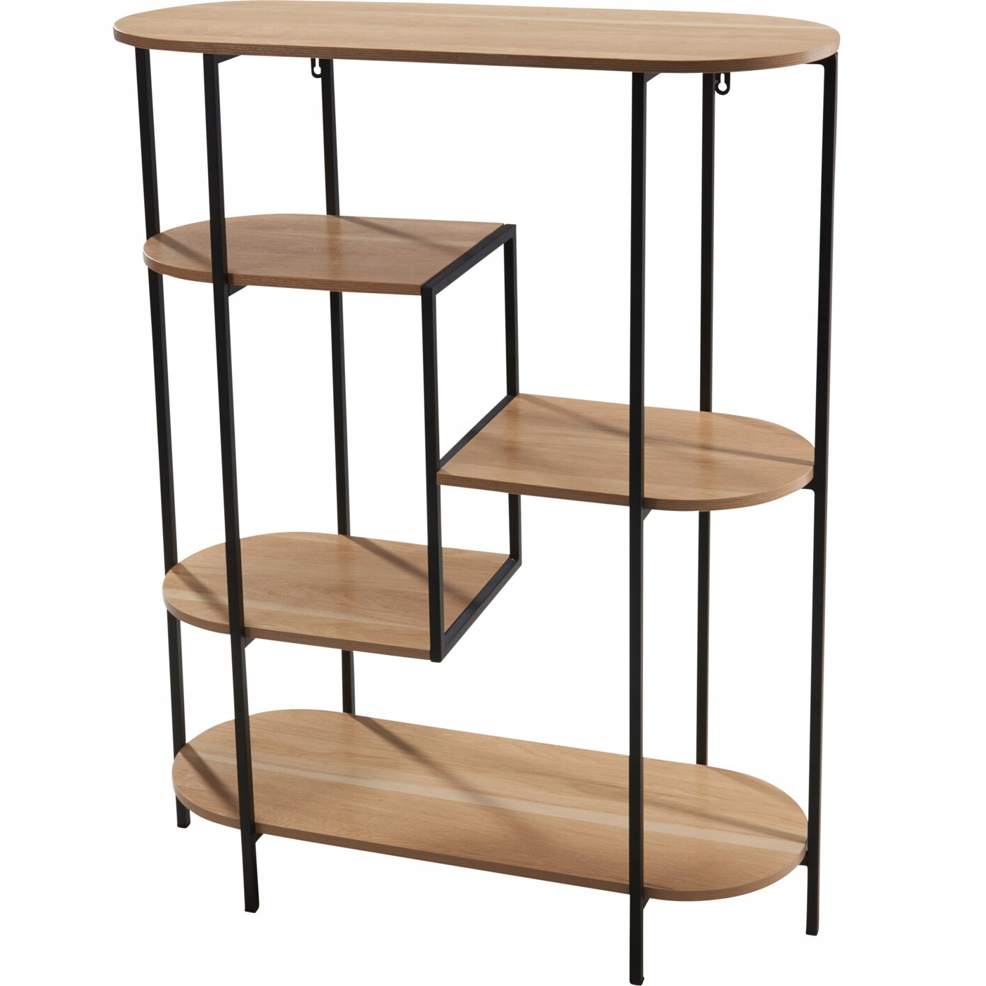 Regál Na Knihy Kovový 5 Úrovní 77 X 30 X 95 CM Hnědý Mdf