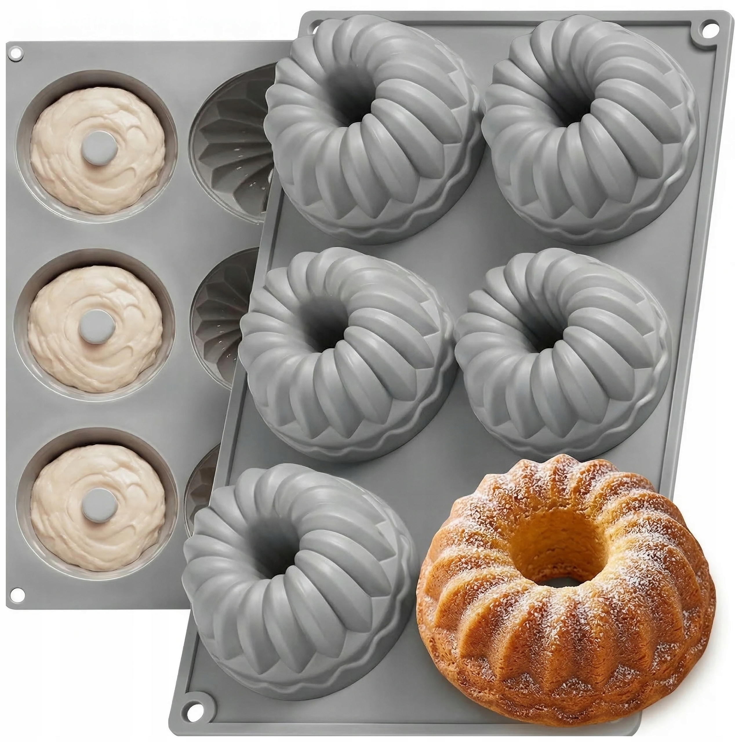 СИЛИКОНОВАЯ ФОРМА ДЛЯ ВЫПЕЧКИ КЕКСОВ С АНТИПРИГАРНЫМ ПОКРЫТИЕМ