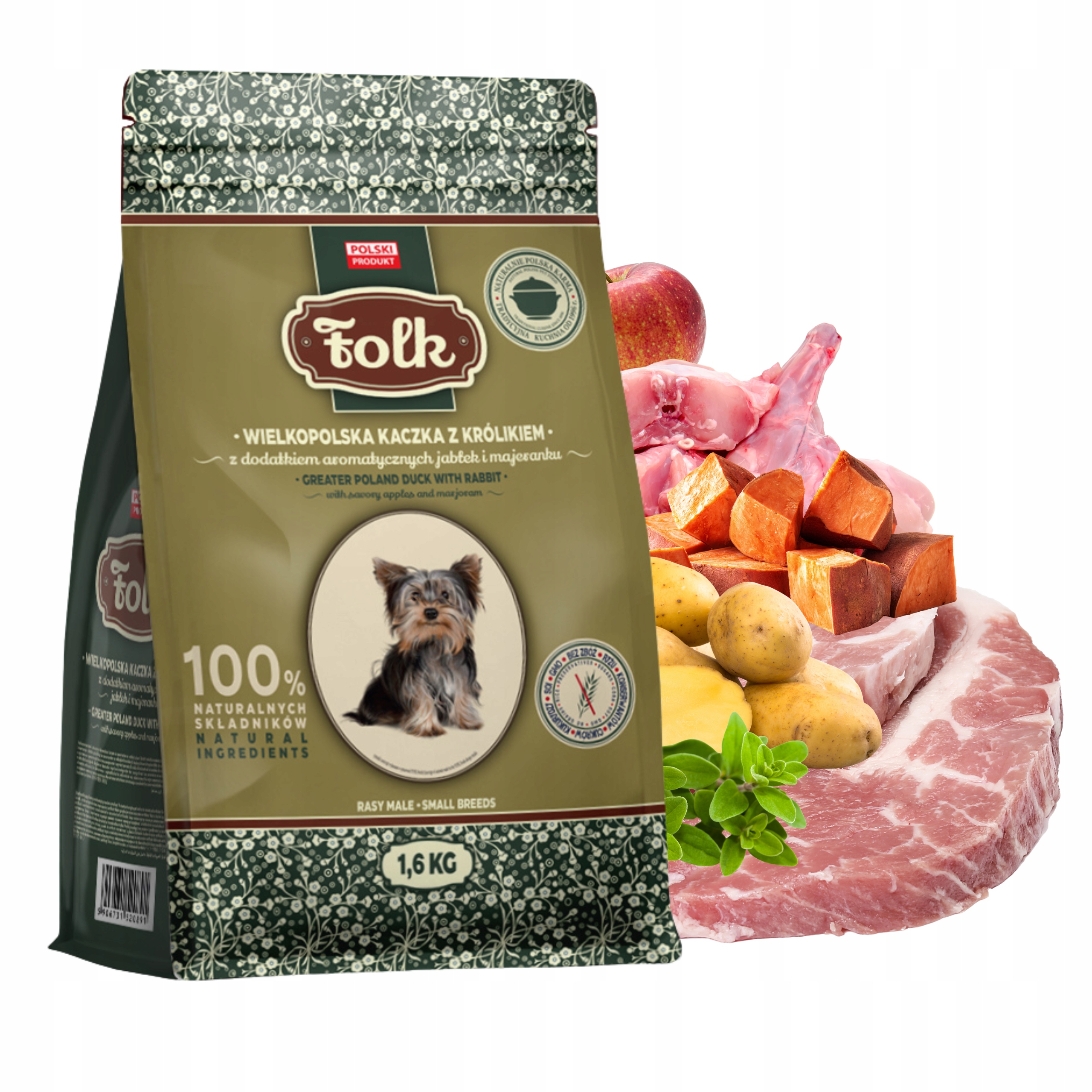 Levně Folk Mini Krmivo pro psy Velkopolská kachna s králíkem 1,6 kg