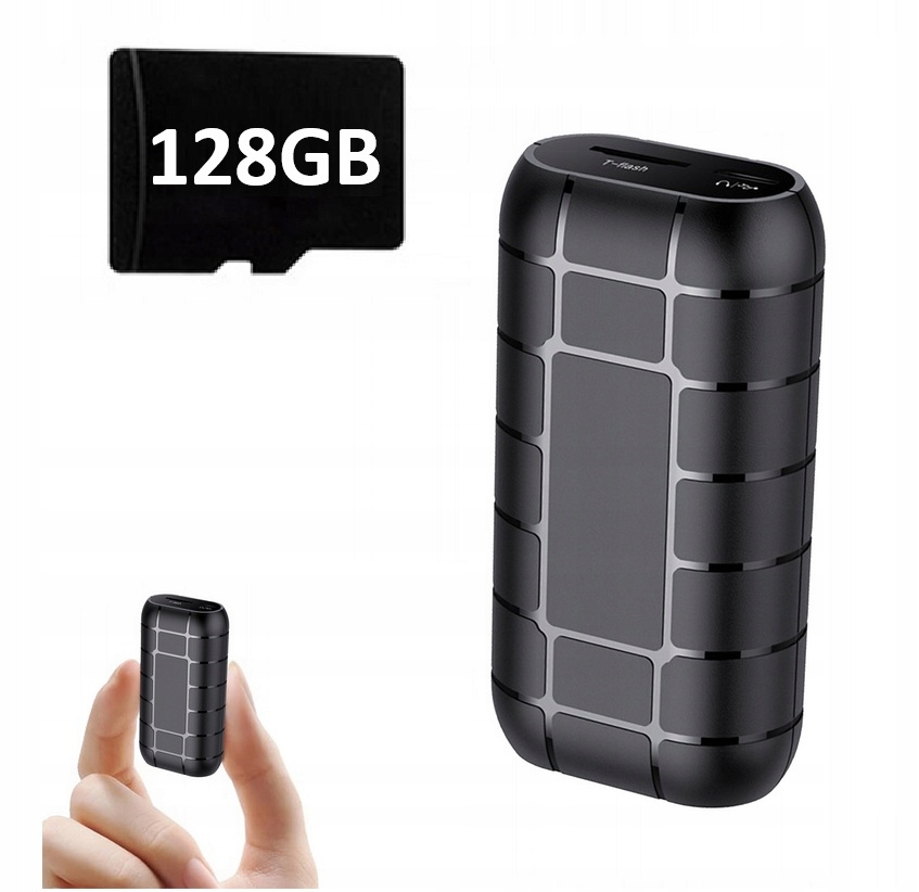 Profesionální Magnetický Diktafon Mini Špionážní Odposlech MP3 128GB