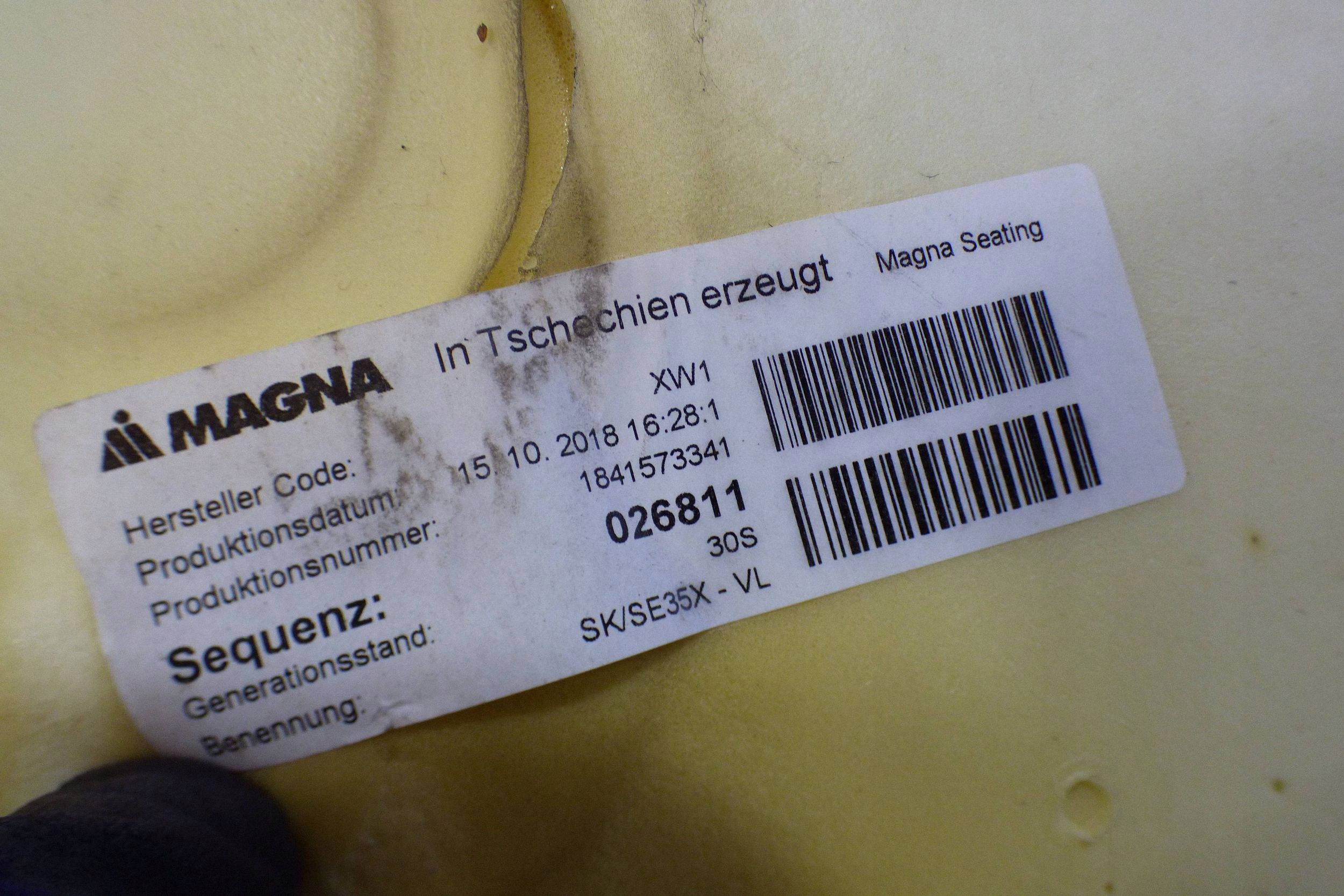 sitz hinten 5JA885375L Skoda Rapid SB
