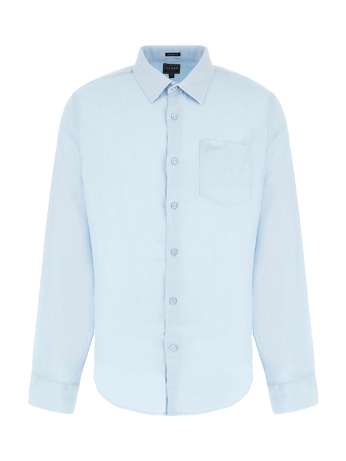 Guess Klasická Pánská Lněná Košile Modrá XXL