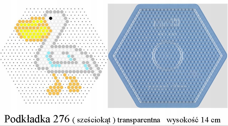 SZEŚCIOKĄT duży podkładka do koralików HAMA Pyssla Bohater brak